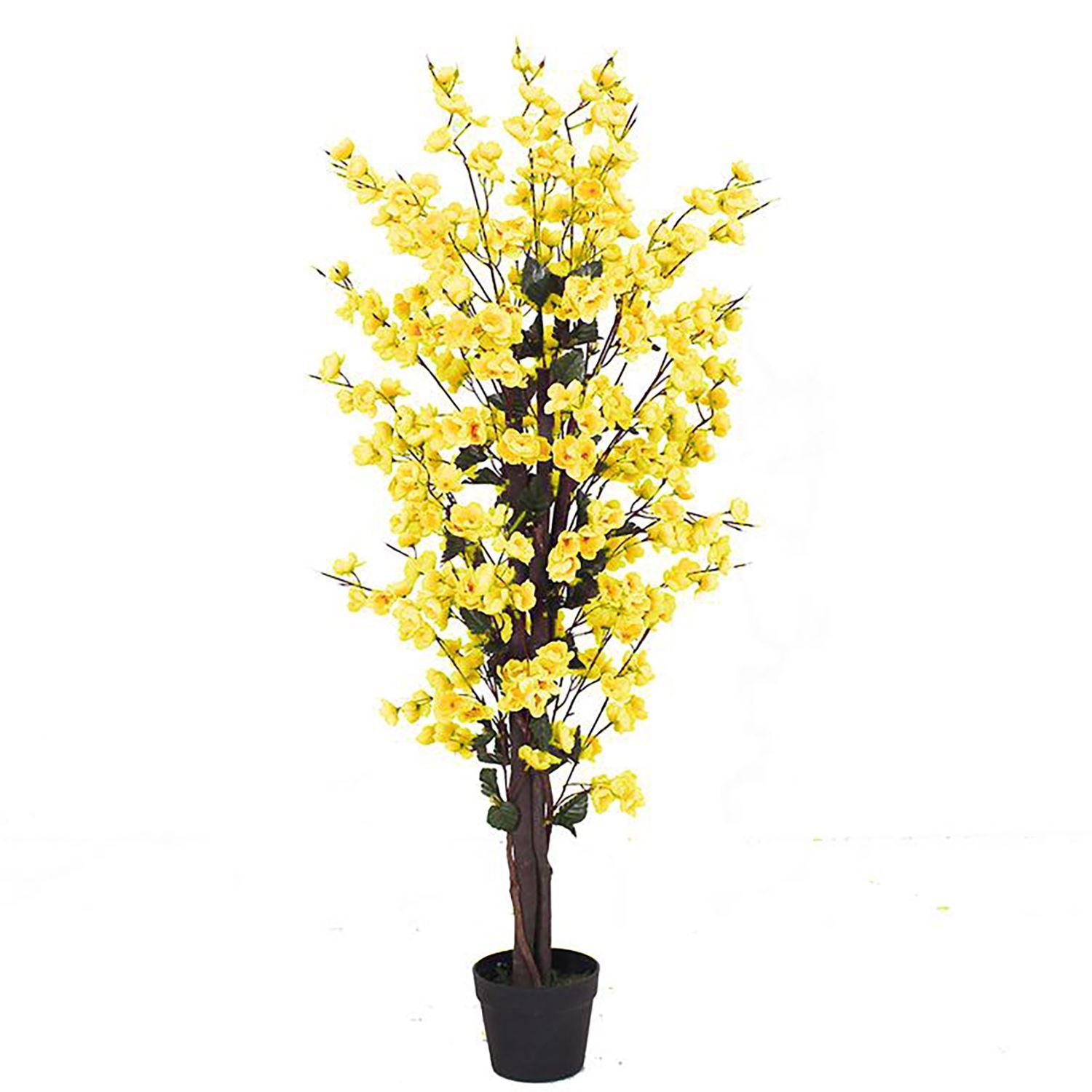 Leaf 120cm Artificial Yellow Blossom Tree, Potted Artificial Plant, Fully Assembled