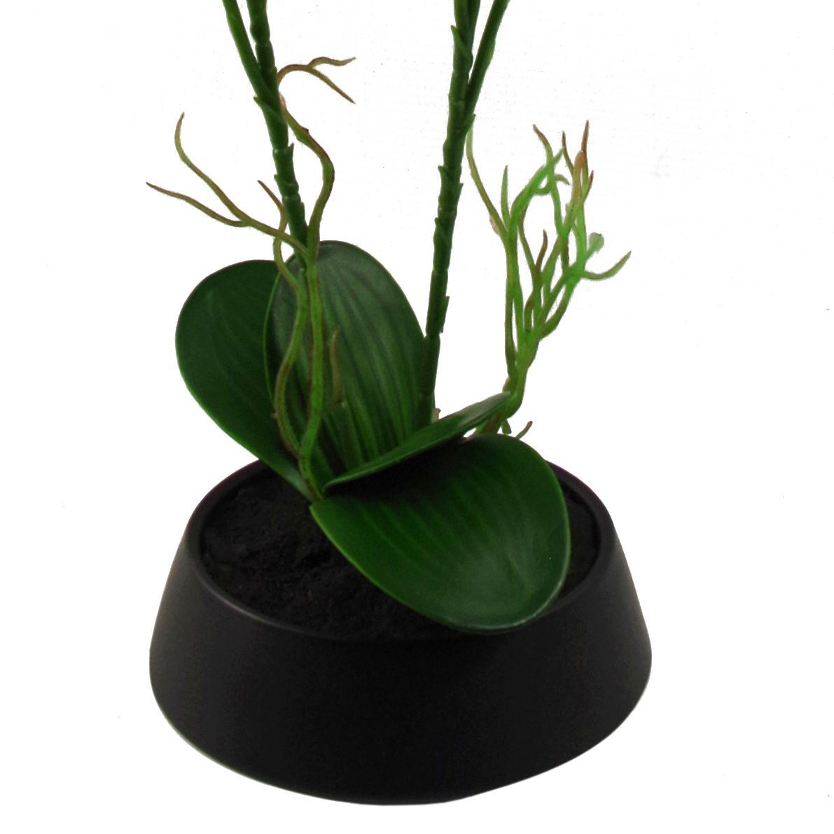 Leaf 43cm Pink and Yellow Artificial Orchid in Ceramic Planter