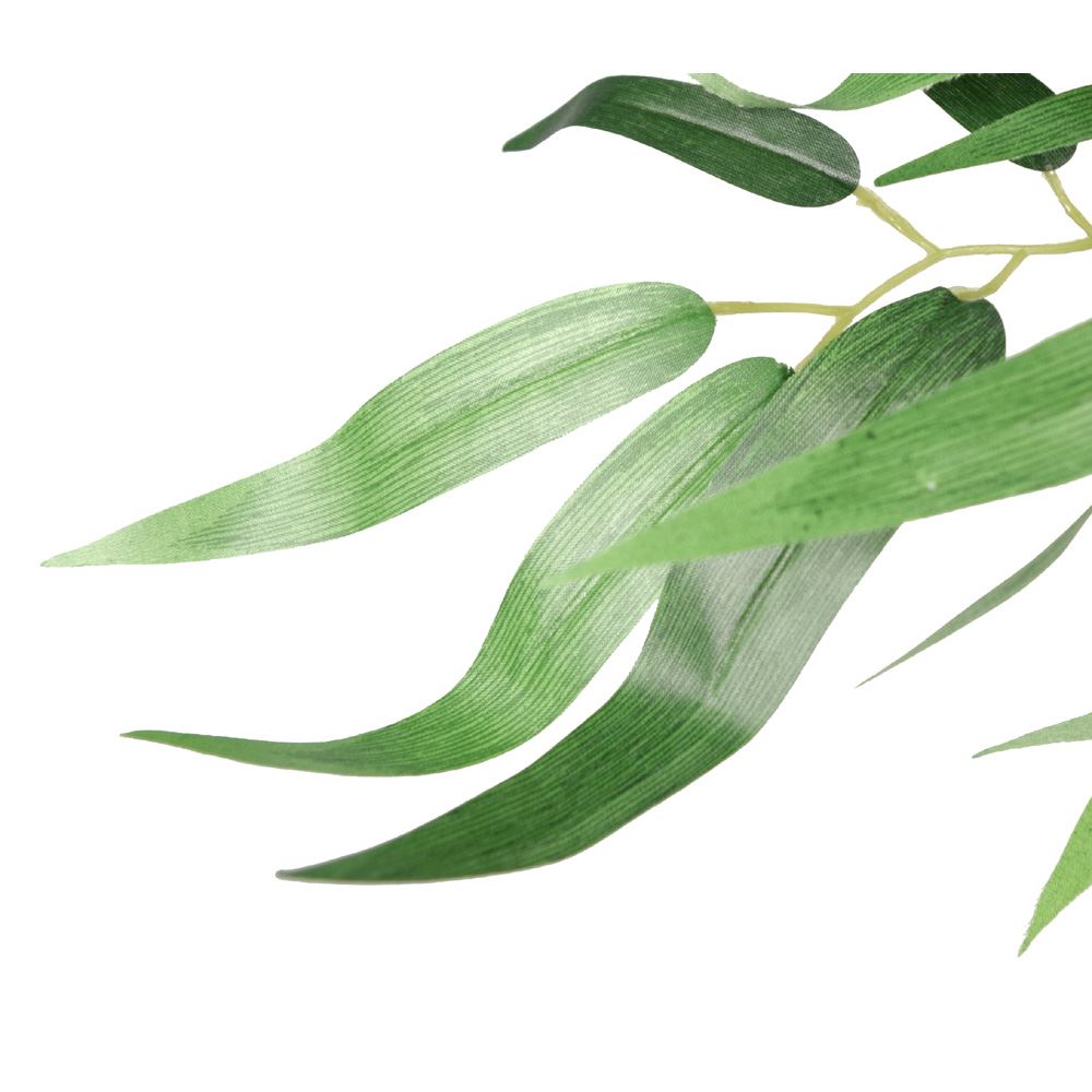 Leaf 120cm Green Artificial Bamboo Tree with Extra Wide Leaves, Potted in Black Plastic Pot