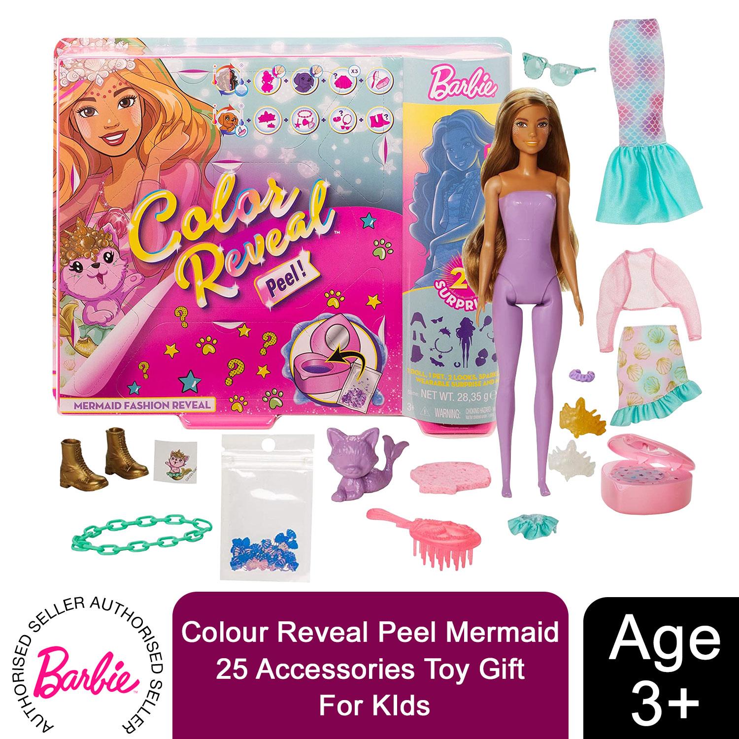 Barbie Colour Reveal Mermaid Doll with 25 Surprises and Accessories GXV93