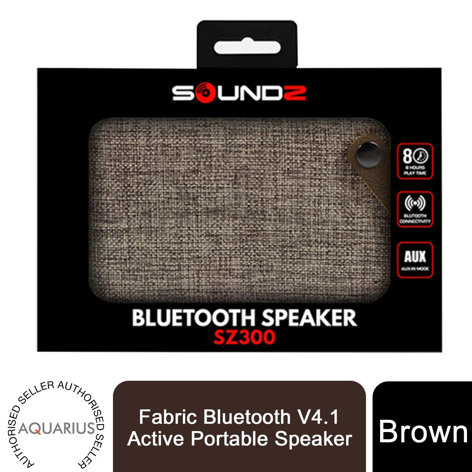 Soundz Fabric Bluetooth V4.1 Portable Active Speaker with TF Card Slot, AUX Port and FM Radio