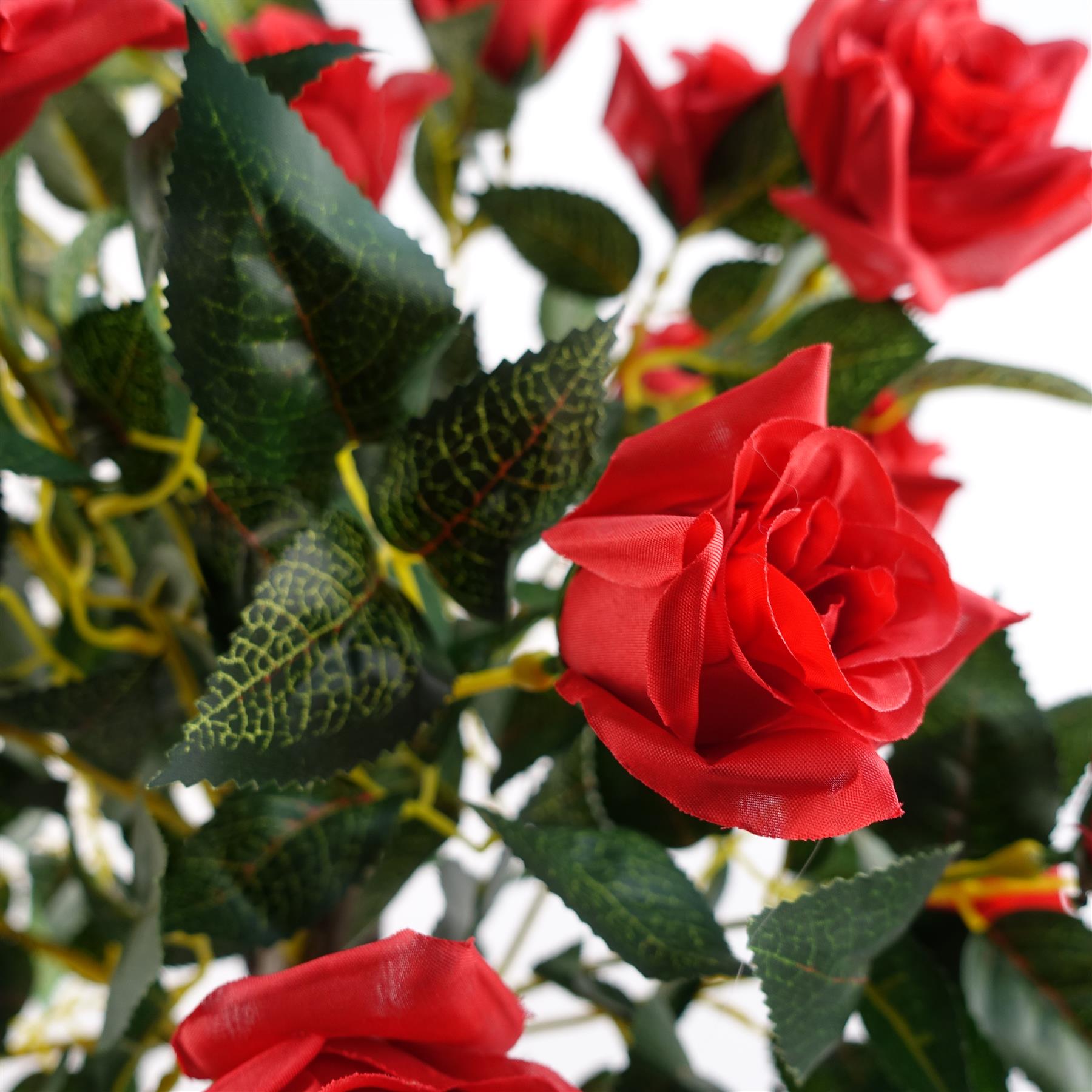 Leaf Artificial Red Rose Tree Wedding Decoration 90cm with Twisted Vine Detail