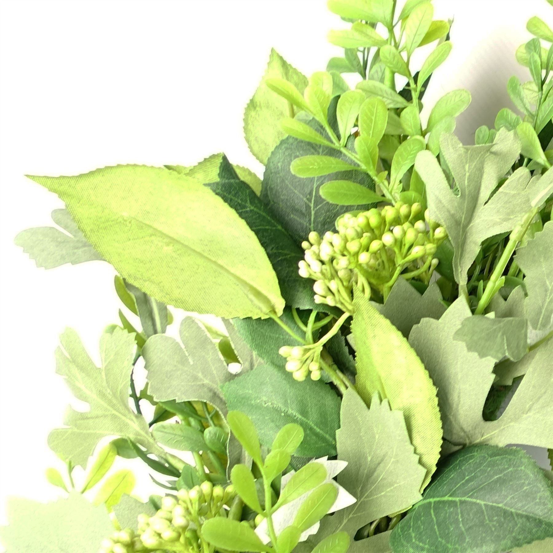 Leaf 50cm Artificial Fern Wreath with Natural Woven Base