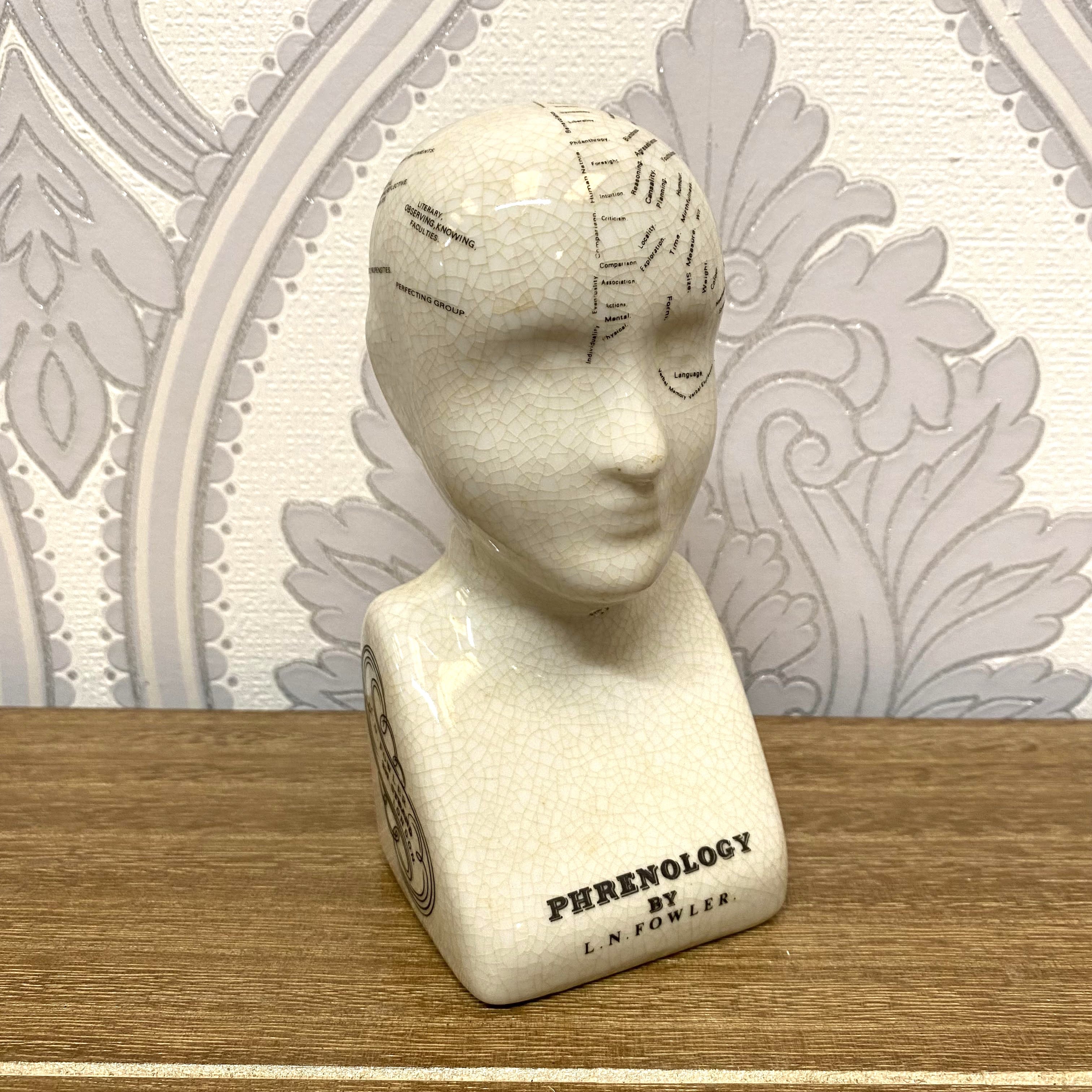6 Inch Multi-Colored Ceramic Phrenology Head Decorative Art Piece