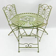 MSL Leaf Green Bistro Set, Sturdy Fold-Away Bistro Set for Storage