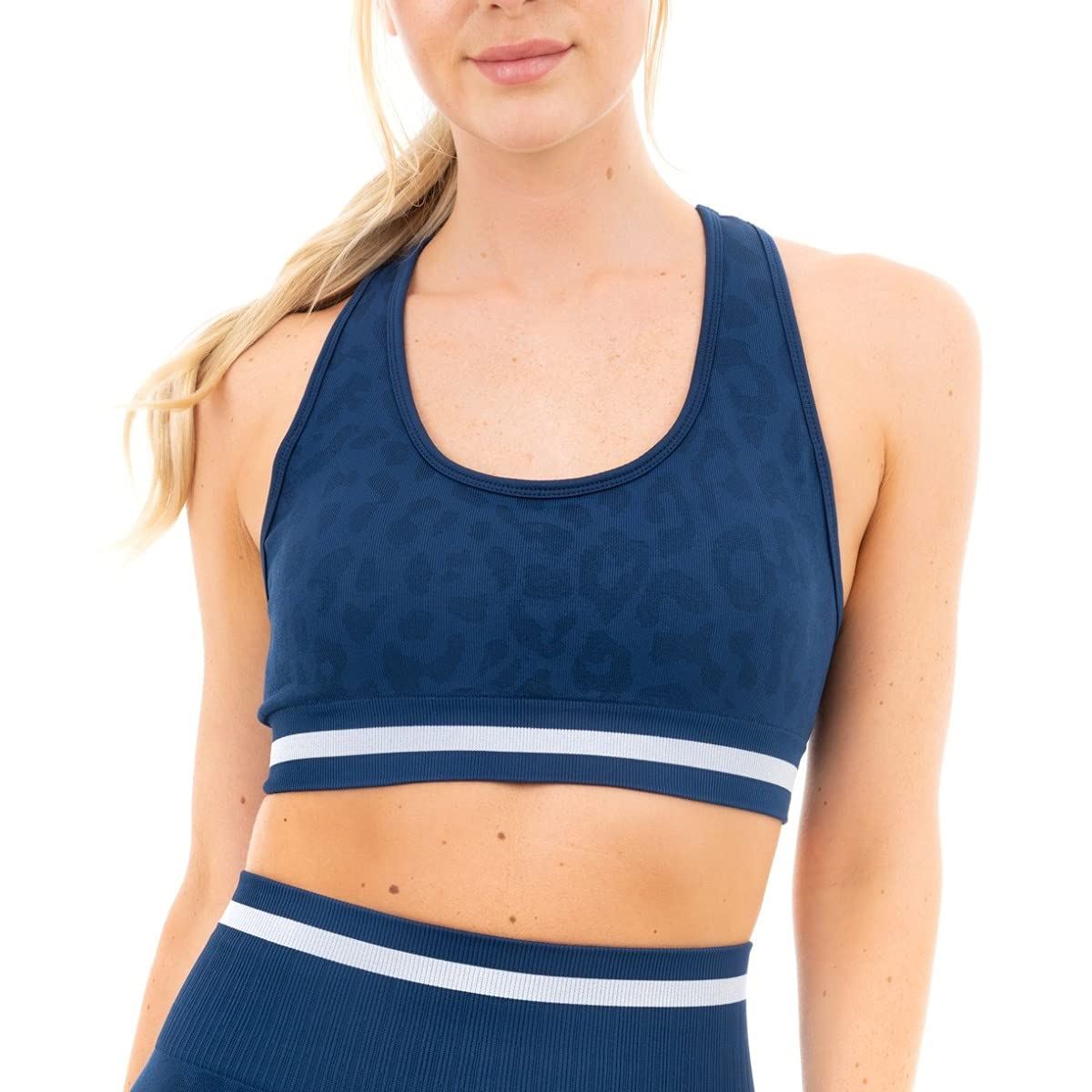 Women's Leopard Print Padded Seamless Sports Bra