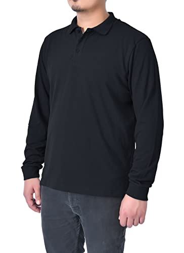 M17 Mens Long Sleeve Polo Shirt, 100% Cotton, 3 Button, Machine Washable