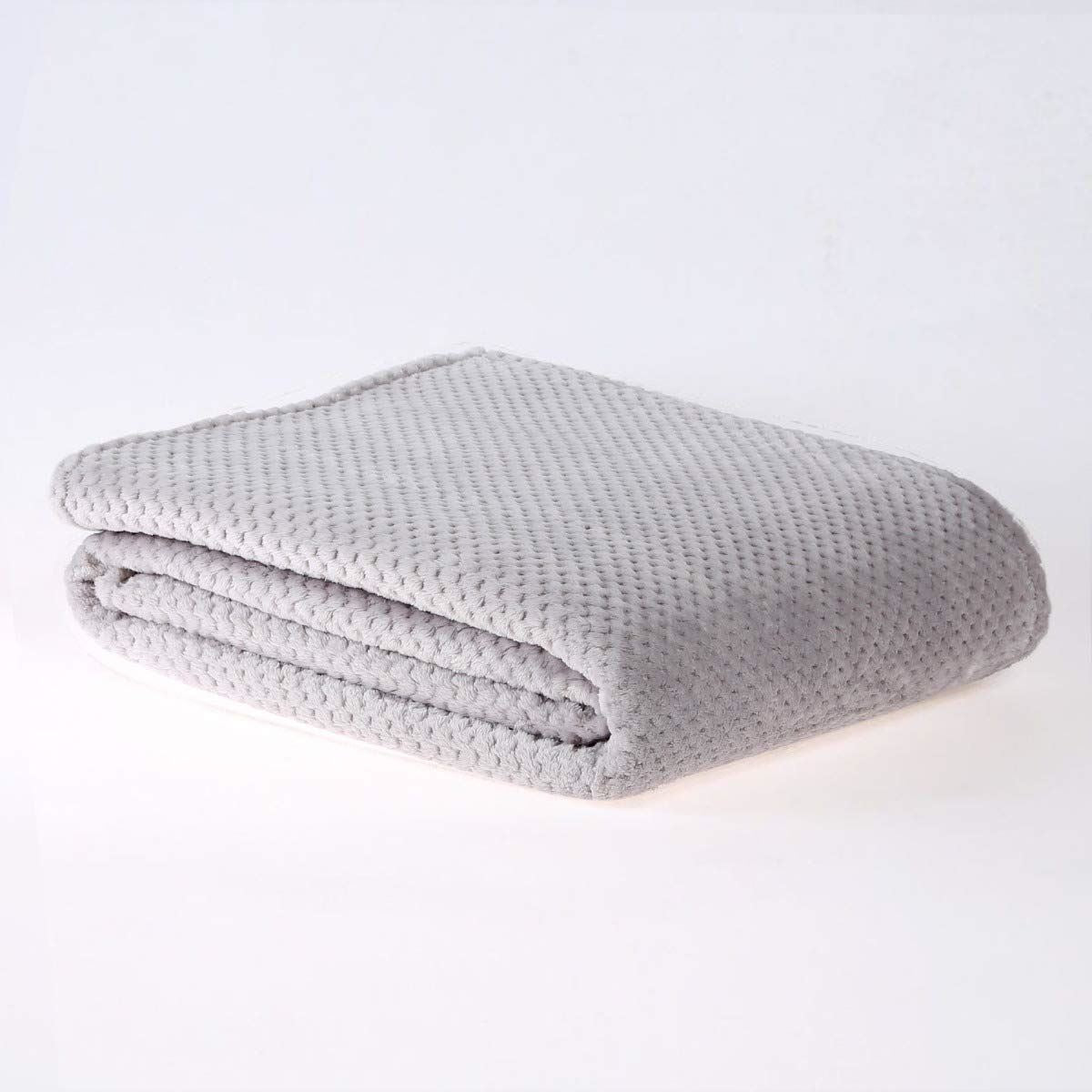 Sleepdown Oversized Waffle Honeycomb Effect Throw Blanket Silver