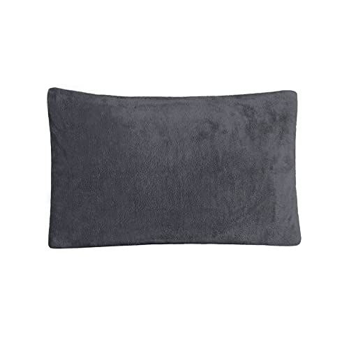 Sleepdown Teddy Fleece Housewife Pillowcase Pair Charcoal