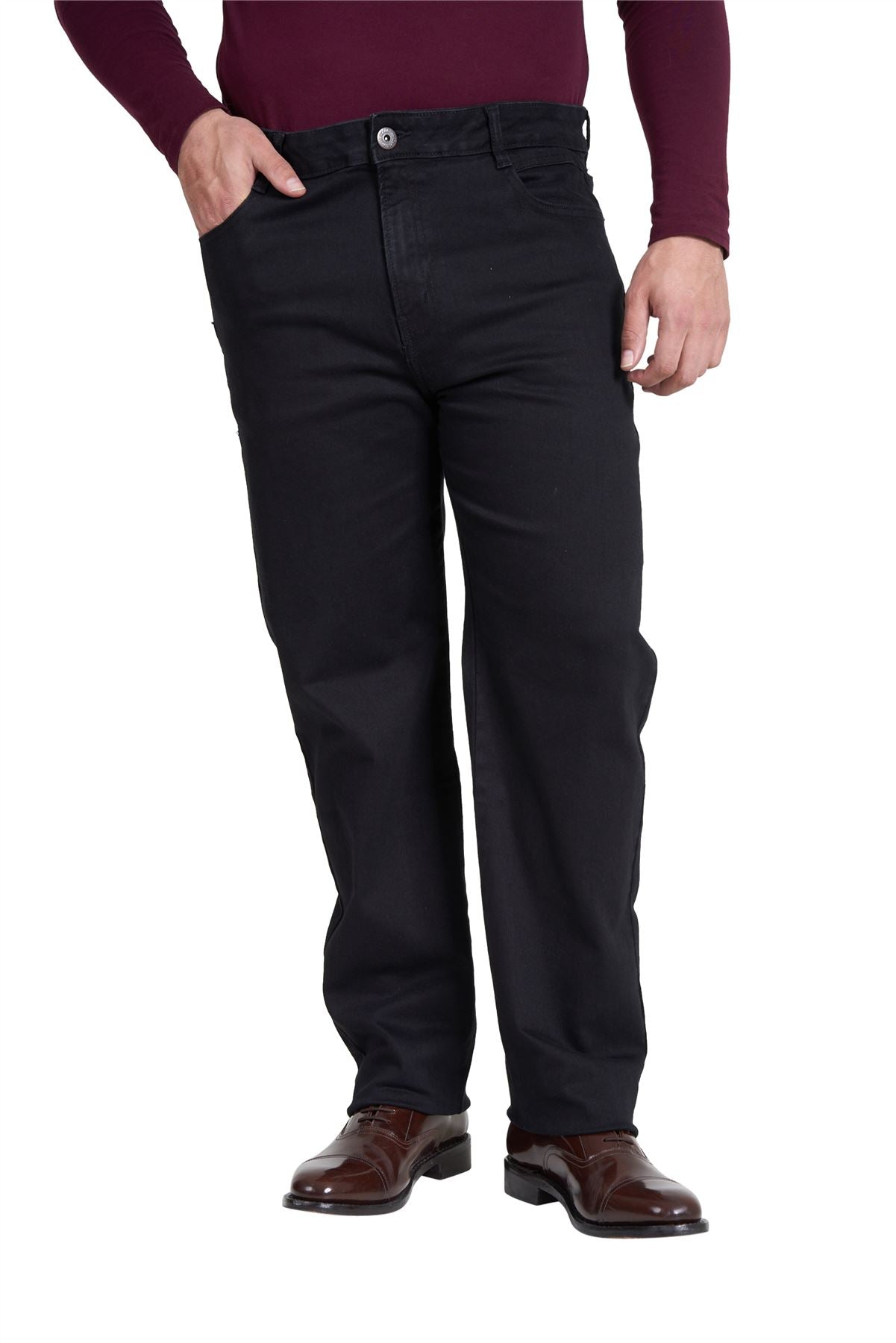 M17 Mens Black Straight Fit Denim Jeans