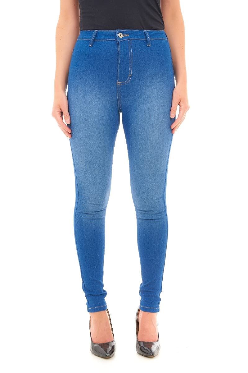 M17 Ladies High Waisted Skinny Fit Jeans Bright Blue