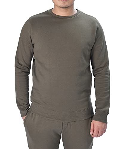 Men's Classic Plain Crew Neck Fleece Sweatshirt Jumper
