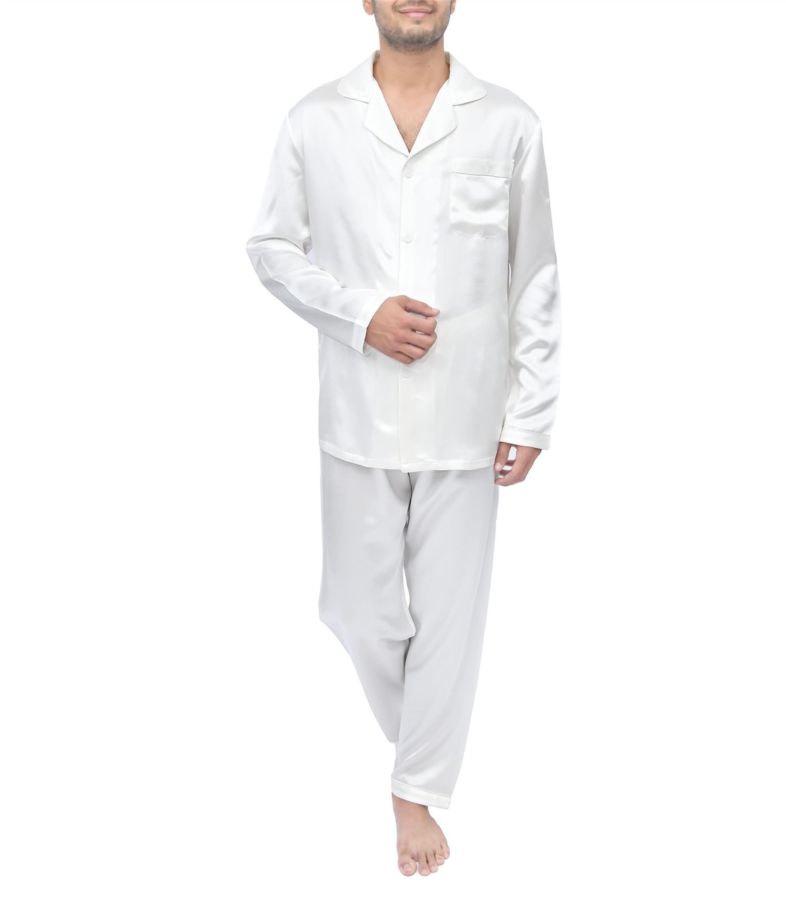 Sleepdown Men’s 100% Silk Pajama Long Set