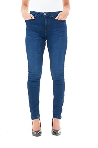 M17 Ladies Skinny Fit Mid Wash Denim Jeans, Button and Zip Fastening