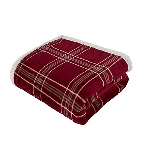 Sleepdown Red Check Printed Fleece Throw 150 x 200 cm