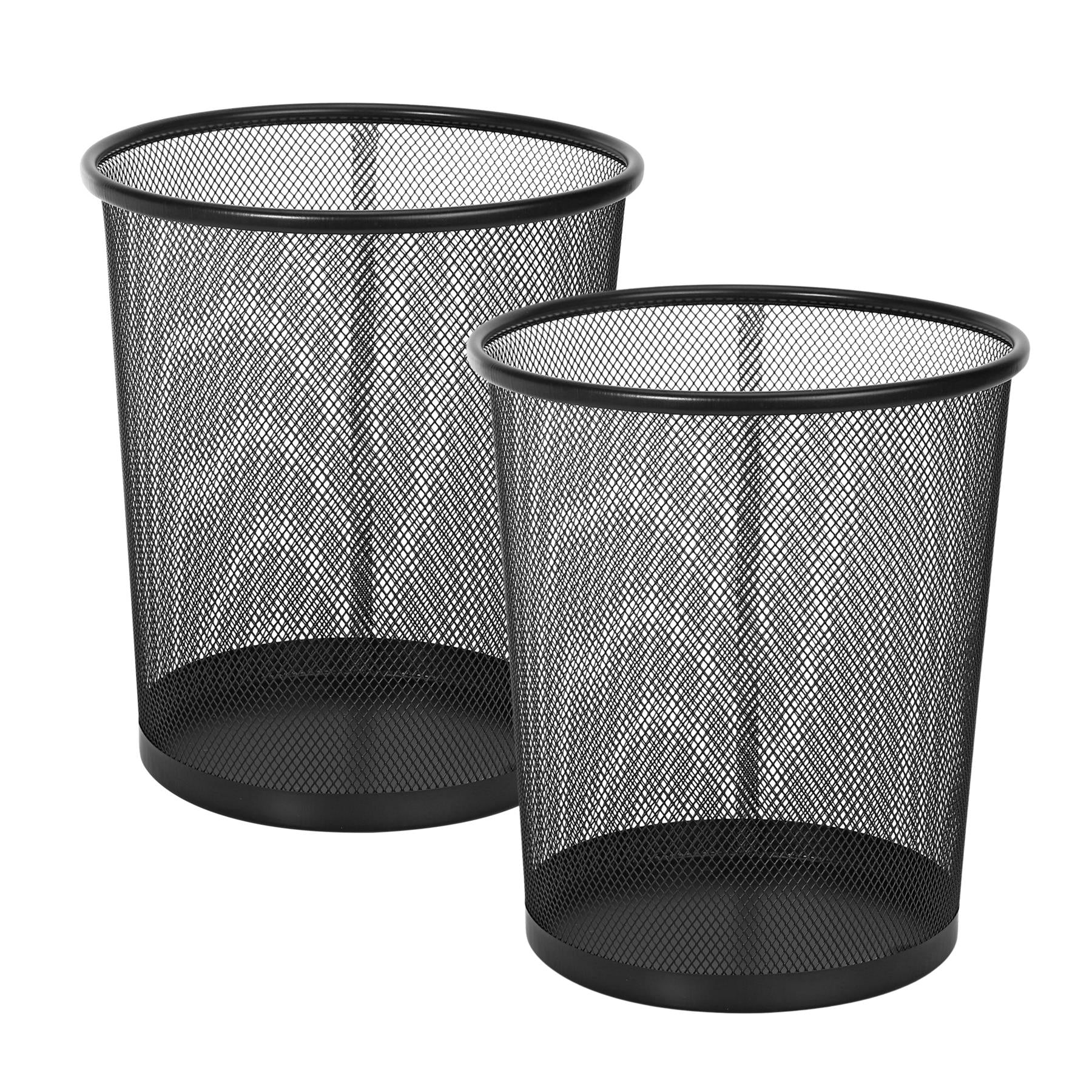 Vinsani 2-Pack Black Round Mesh Trash Cans
