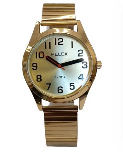 Pelex Men's Gold Quartz Watch with Gold Case, Gold Dial and Gold Bracelet Strap