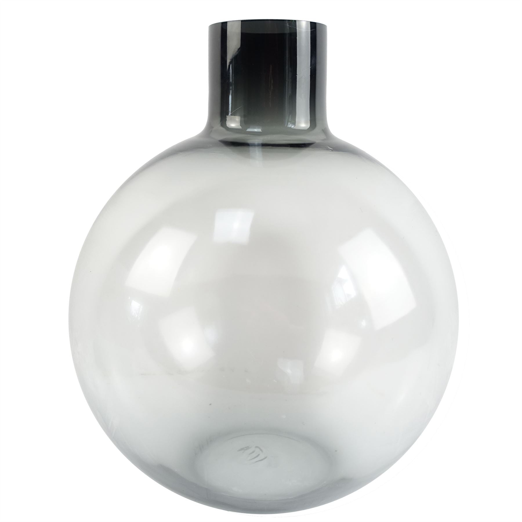 Leaf 40cm Grey Smoke Thick Glass Bottle Vase