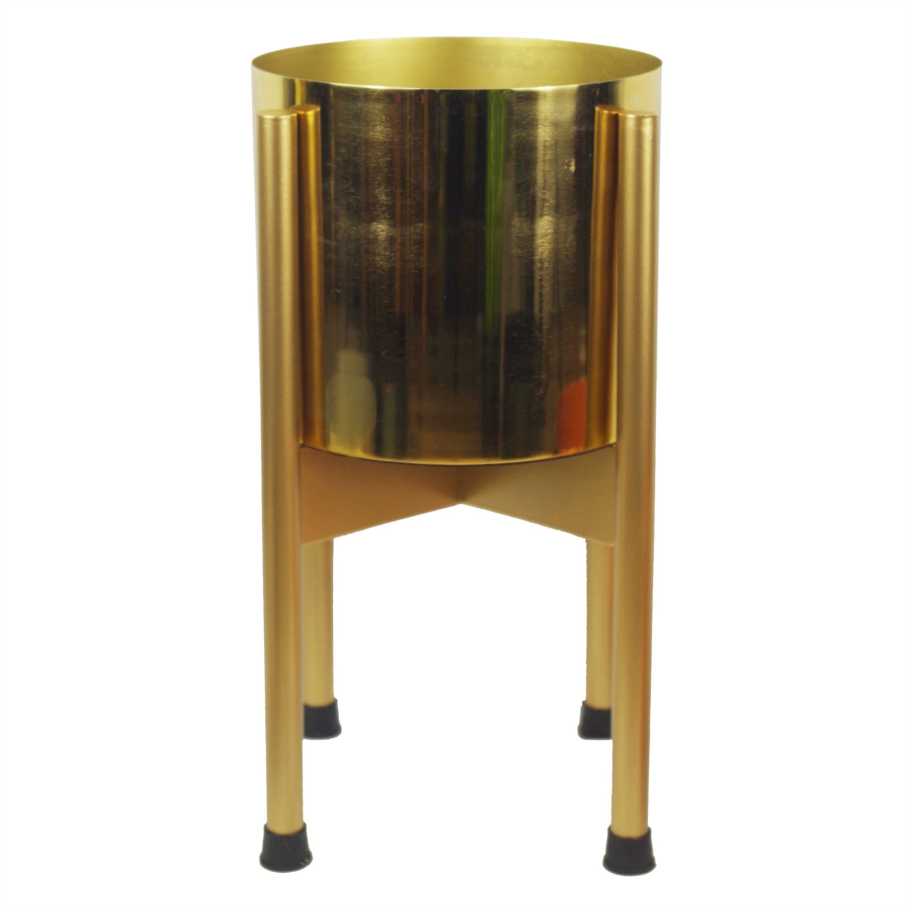 Leaf Medium Gold Metal Planter Stand with Gold Metal Planter 38.5cm x 18cm