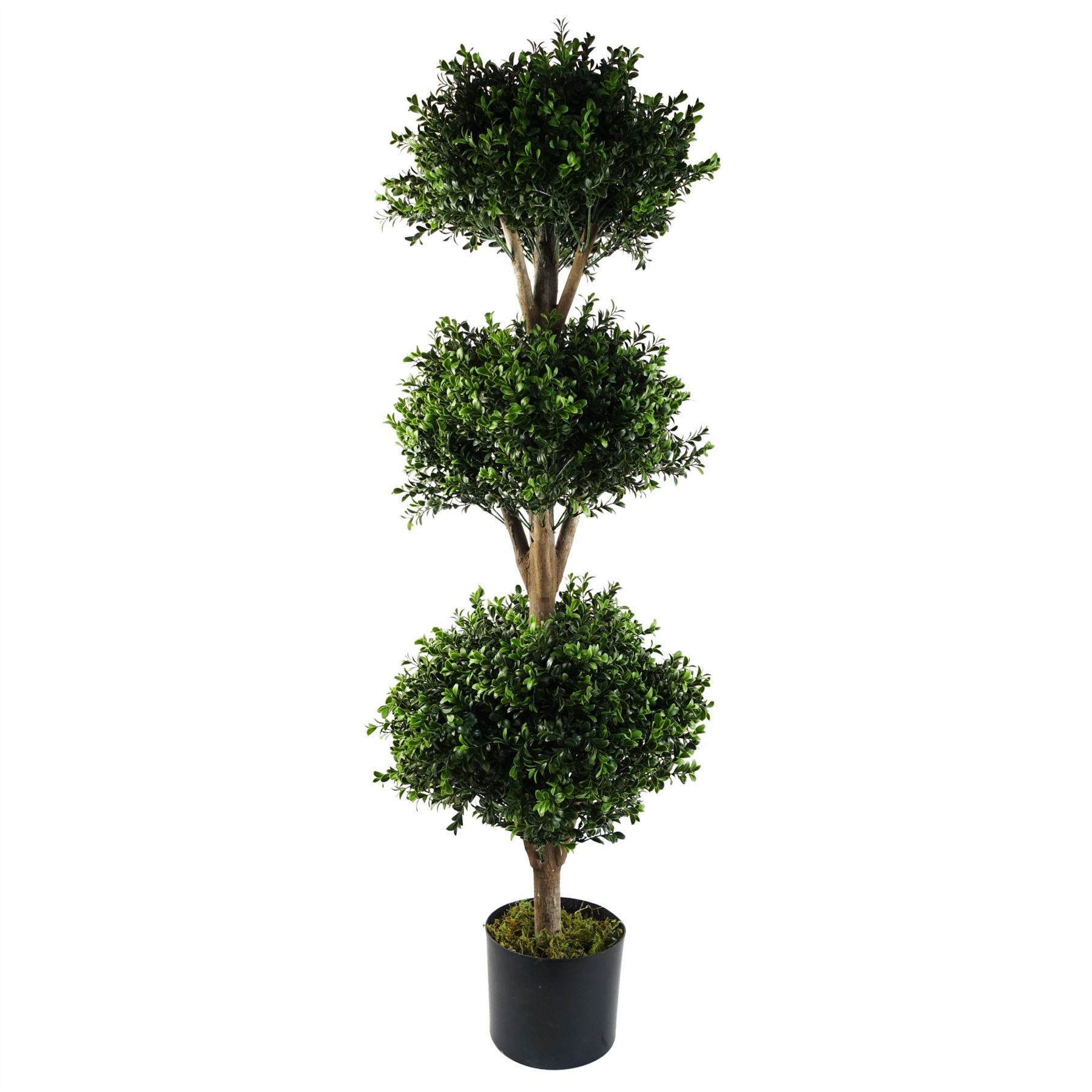 Leaf 120cm Triple Ball Buxus Artificial Tree UV Resistant Outdoor Topiary in Pot