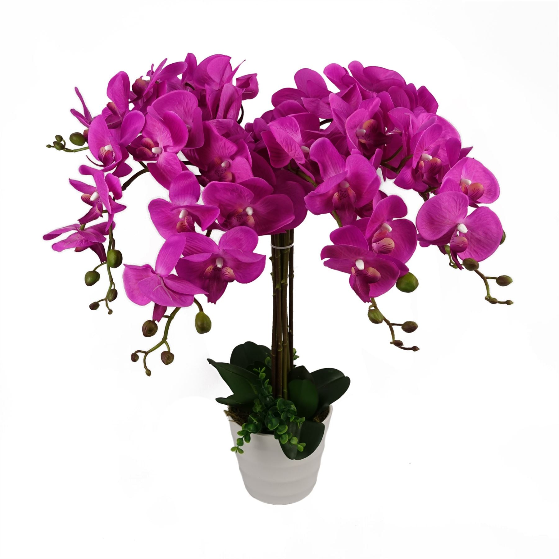 Leaf 85cm Artificial Deluxe Bush Orchid Dark Pink