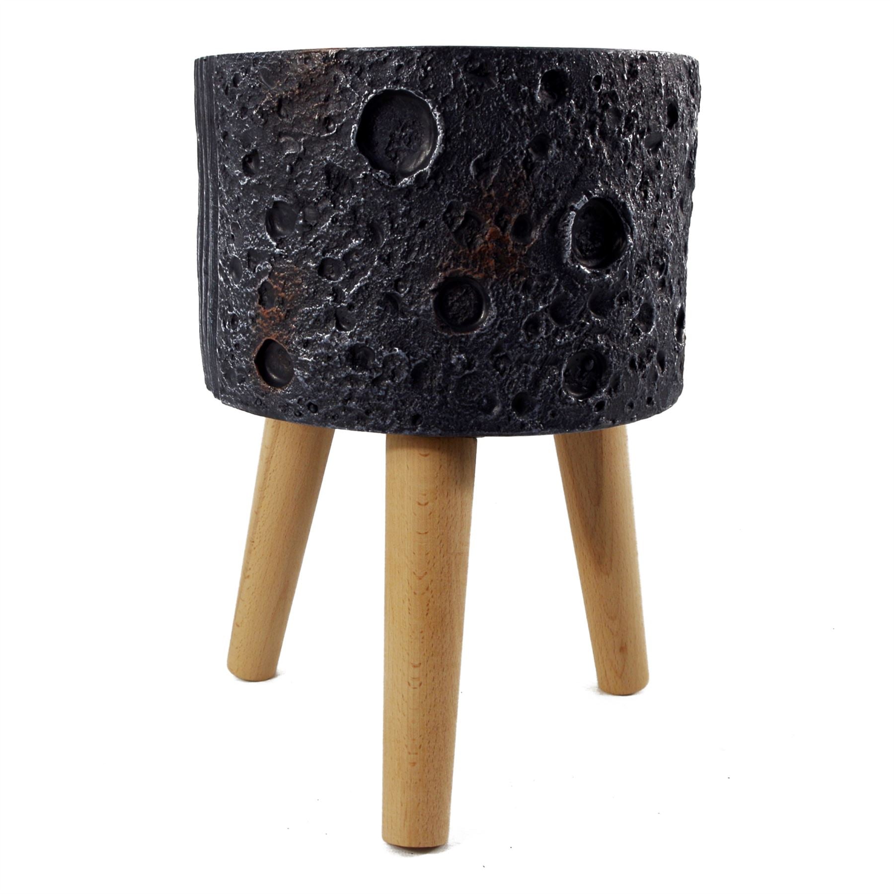 Leaf Large Lunar Black Planter 35cm x 24cm