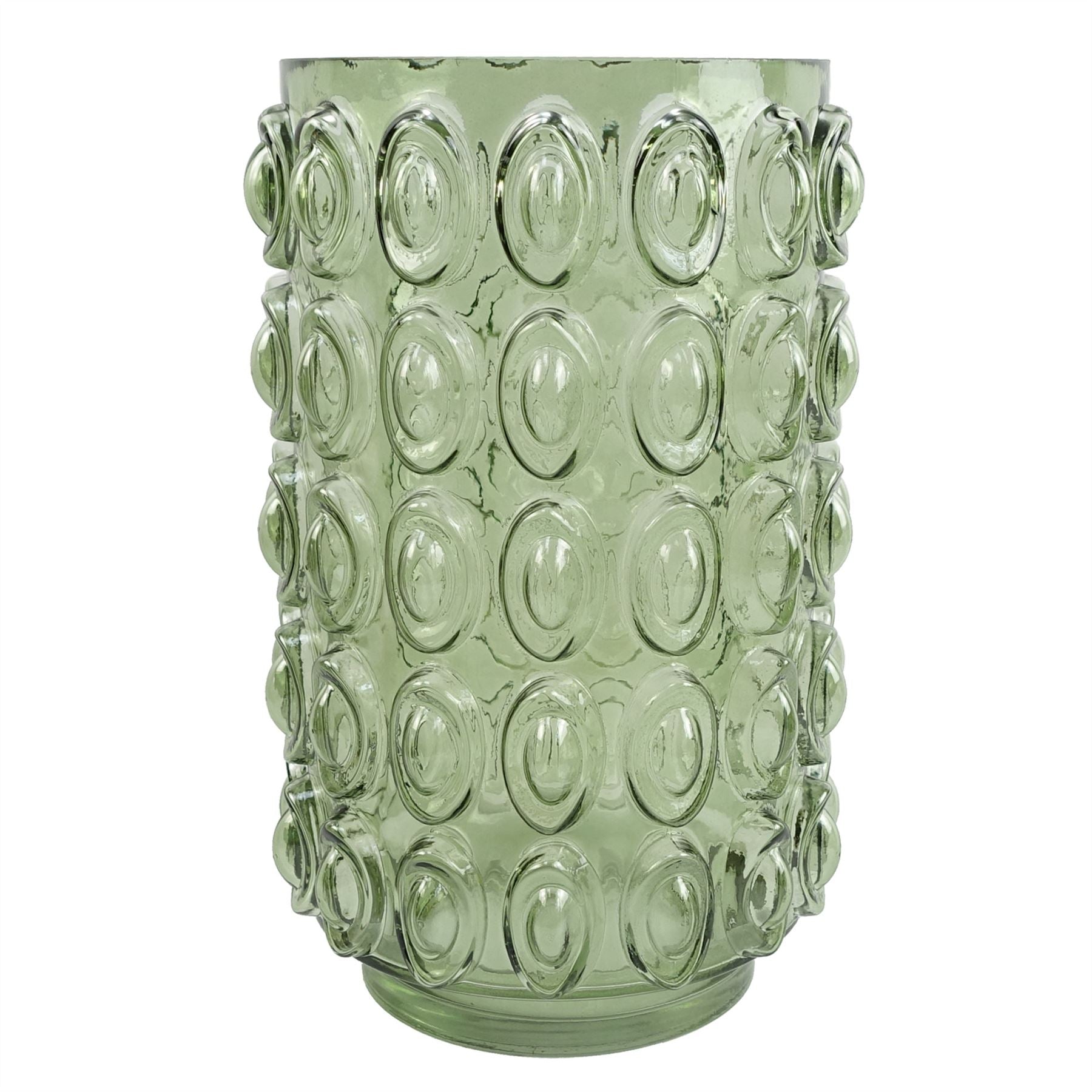 30cm Green Vintage-Inspired Bubble Glass Vase