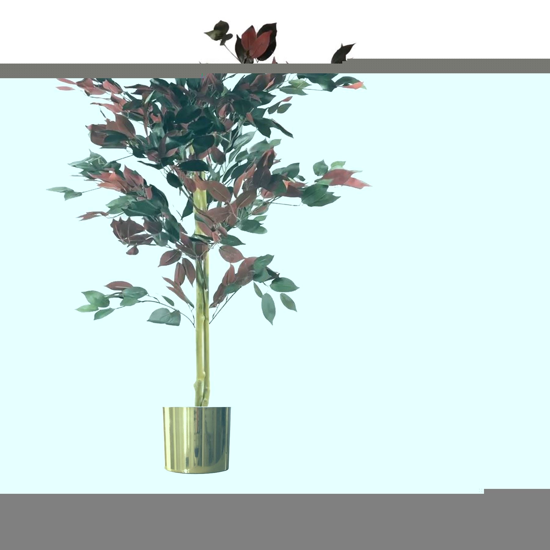 120cm Artificial Capensia Style Tree with Red and Green Foliage and Weighted Plastic Pot