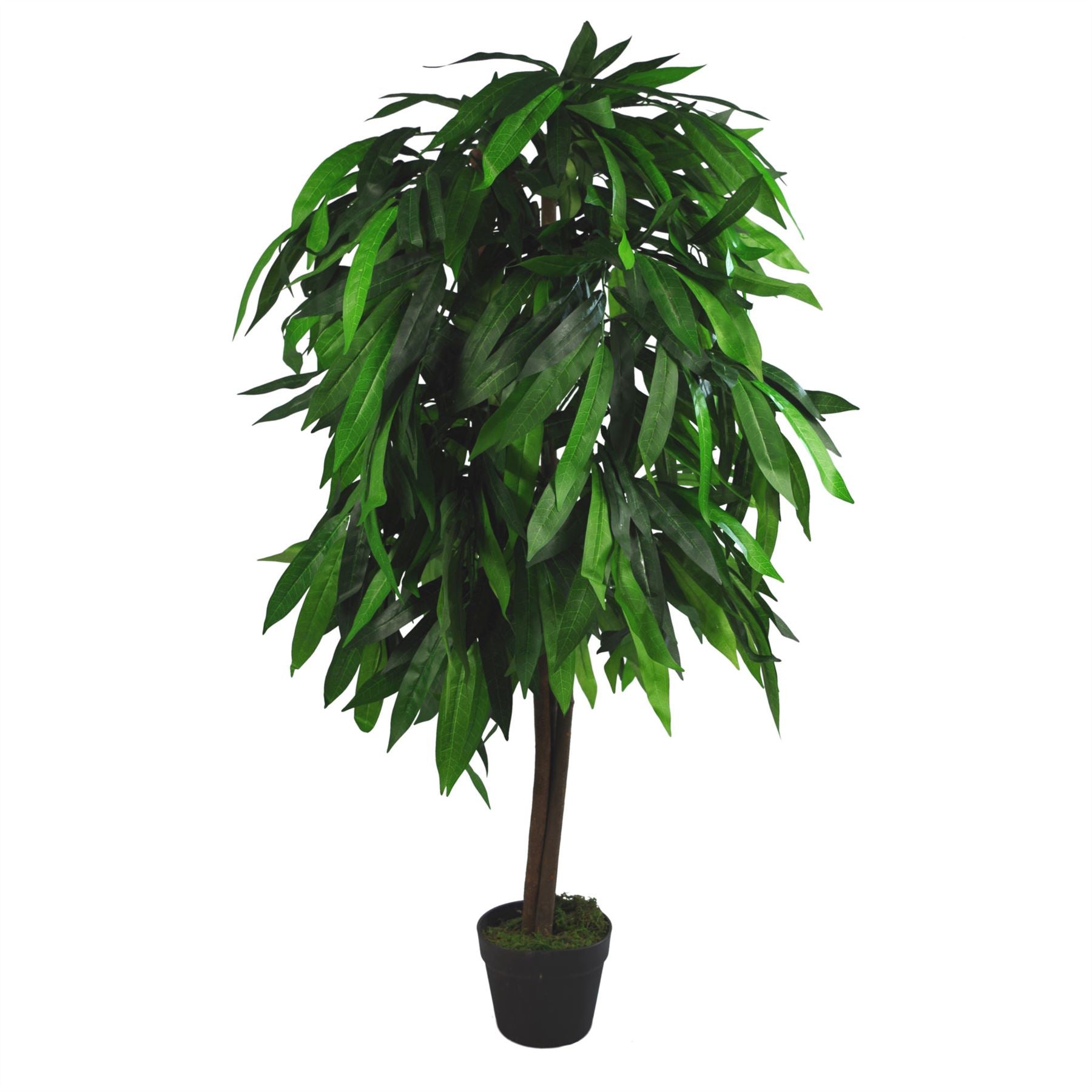 Leaf 120cm (4ft) Tall Artificial Mango Tree Plant in Plastic Pot