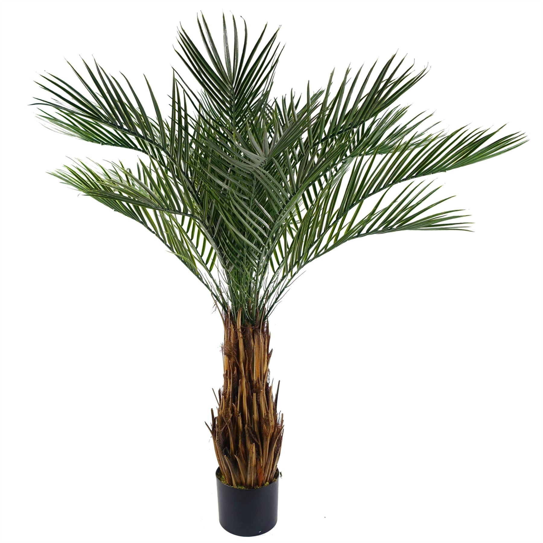 120cm Artificial Cycas Palm Tree with Natural Wood Trunk, UV Resistant Outdoor Potted Plant