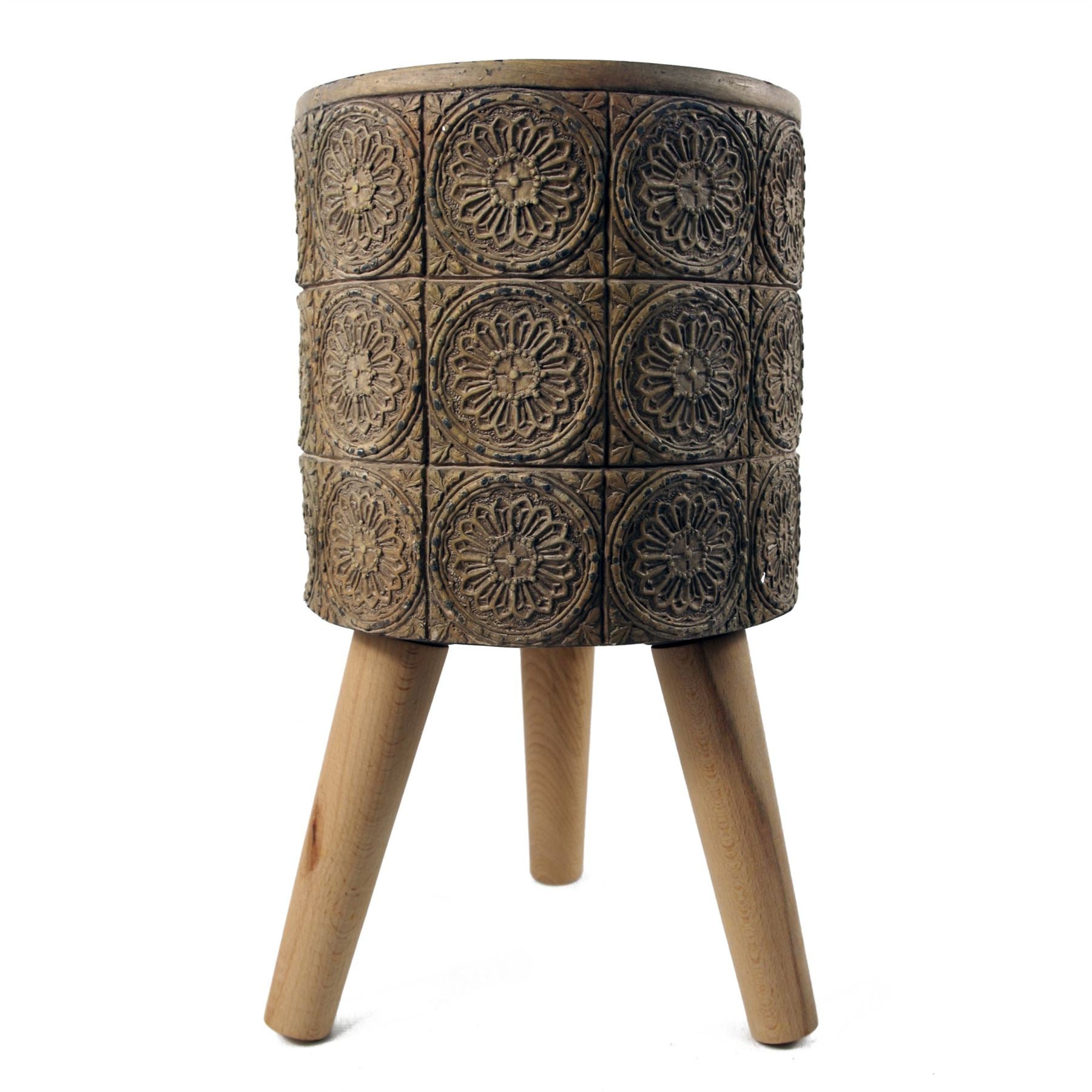 Zandi Flowers 40cm x 21.5cm Fibreglass Composite Rustic Planter with Wooden Legs