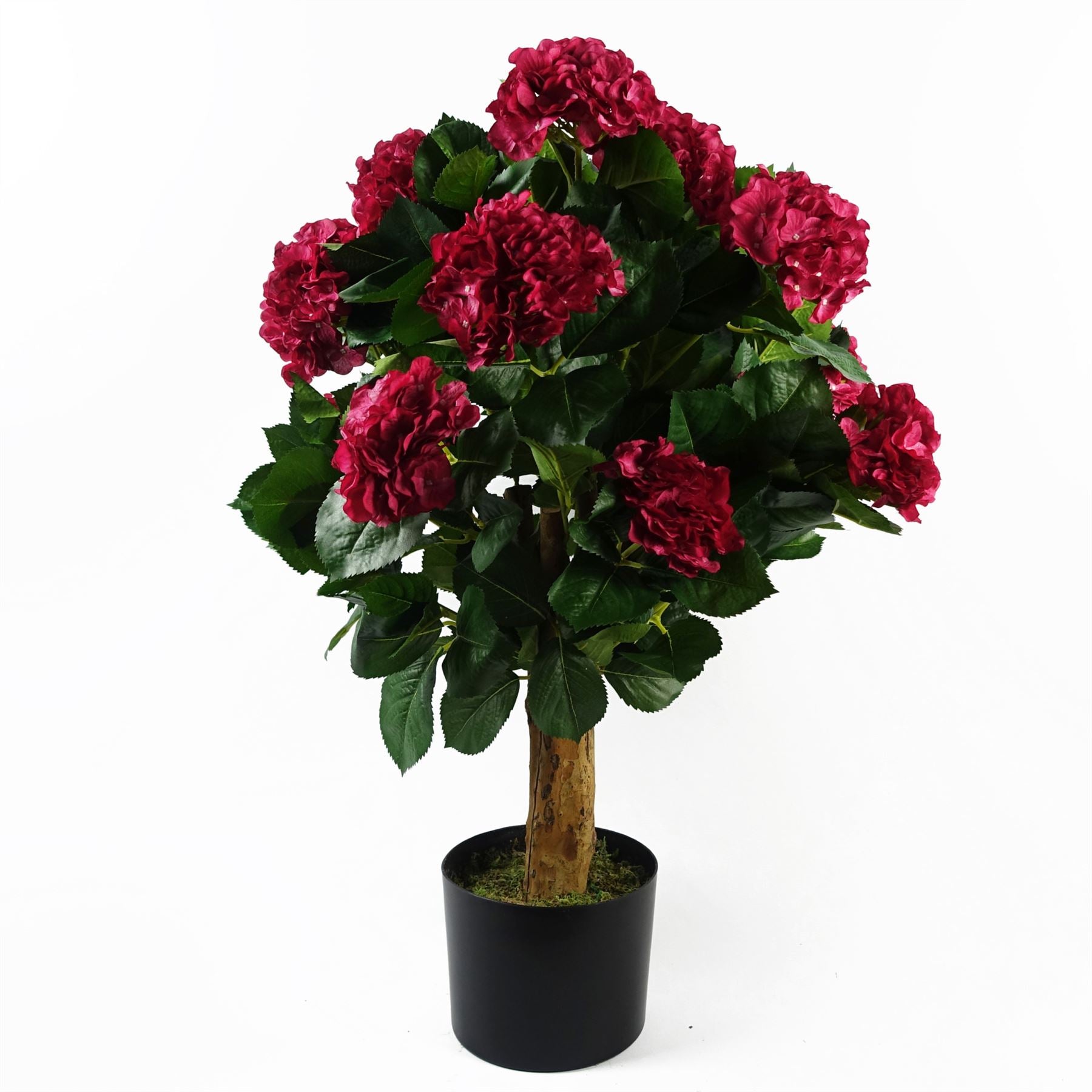 Leaf 75cm Artificial Pink Hydrangea Bush Potted Plant