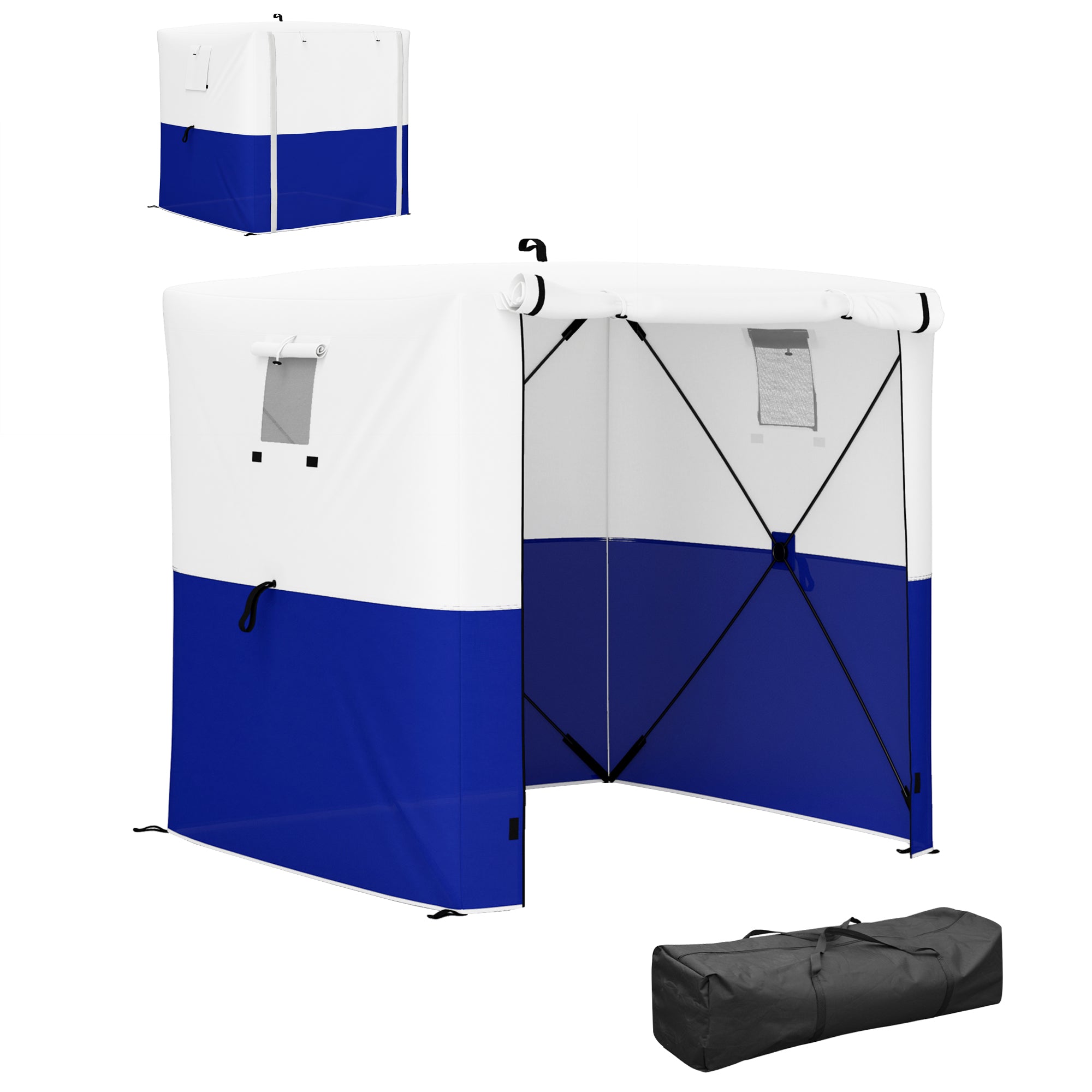 Outsunny 2x2m Pop Up Gazebo with Sides, Mesh Windows, Blue