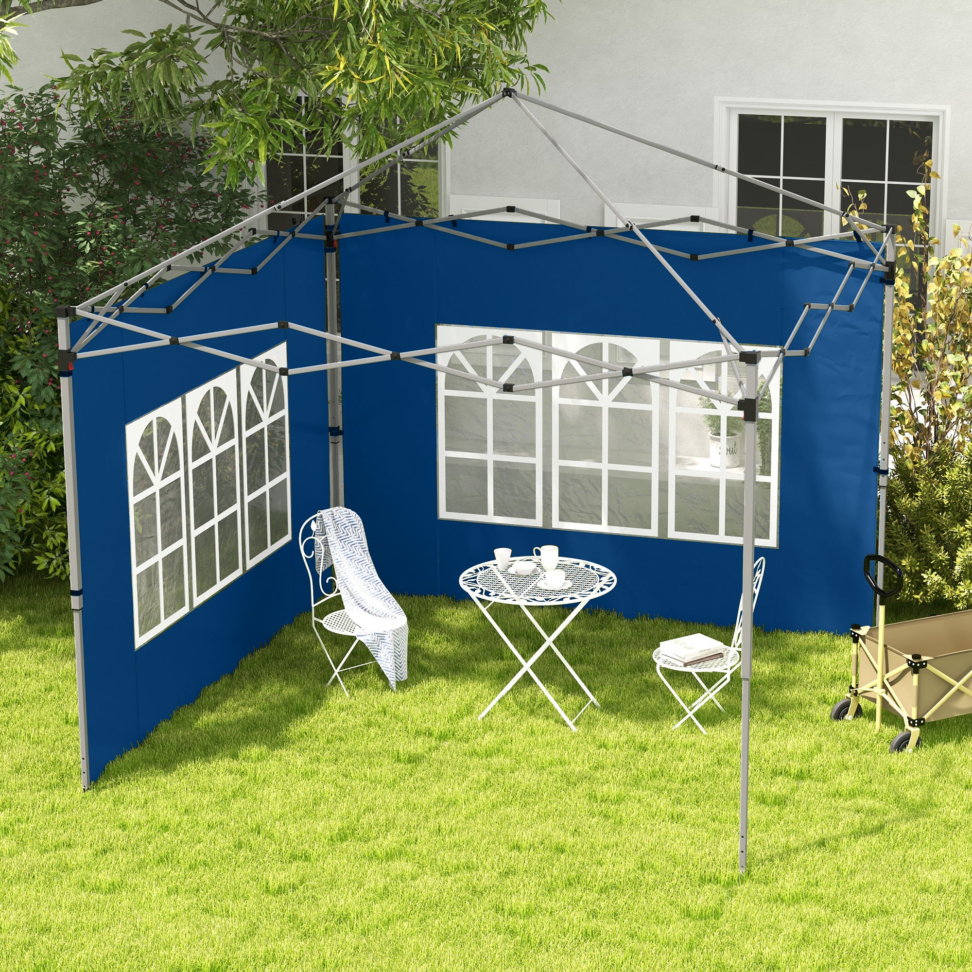 Outsunny Gazebo Side Panels for 3x3/3x4m Pop Up Gazebo, 2 Pack, Blue