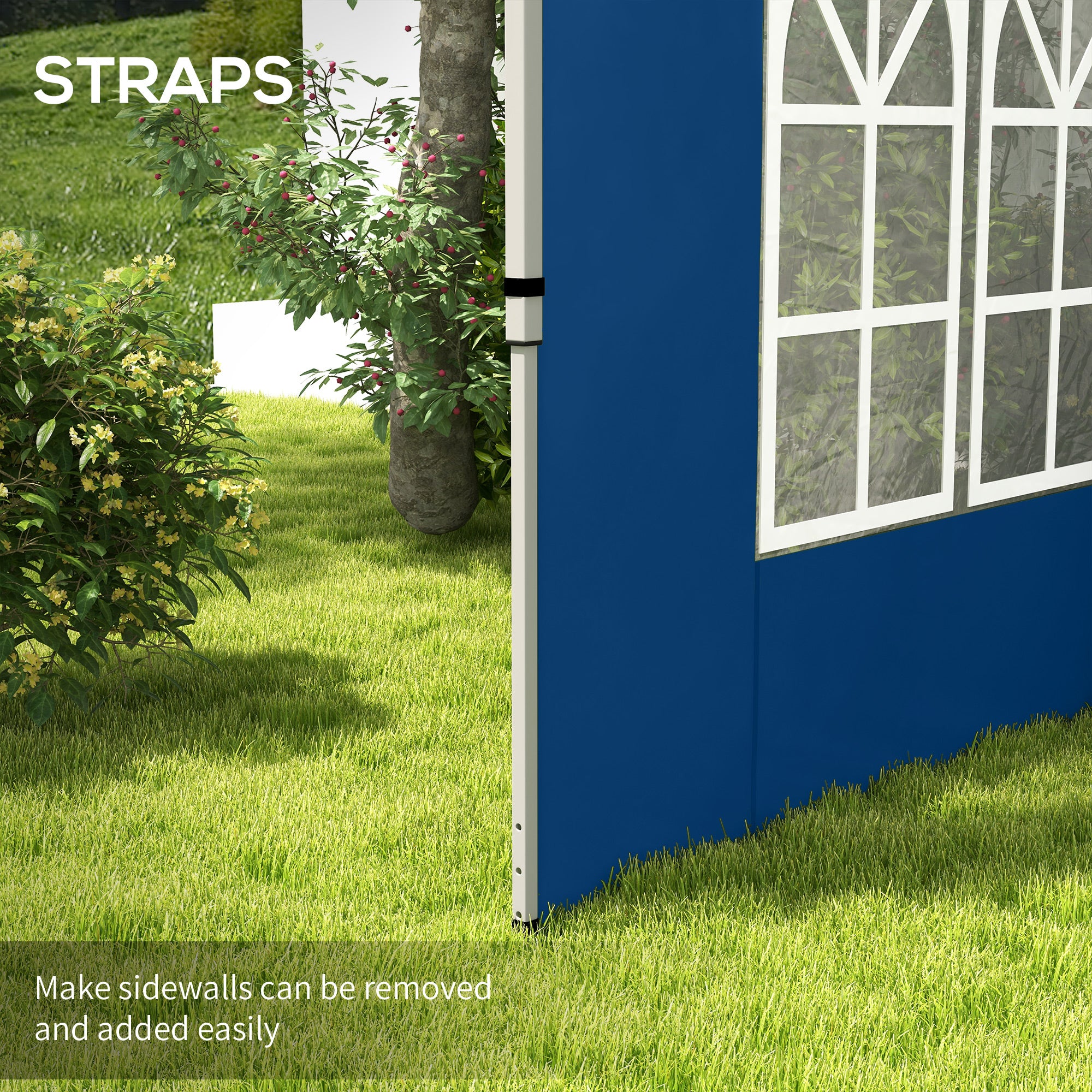 Outsunny Gazebo Side Panels for 3x3/3x4m Pop Up Gazebo, 2 Pack, Blue