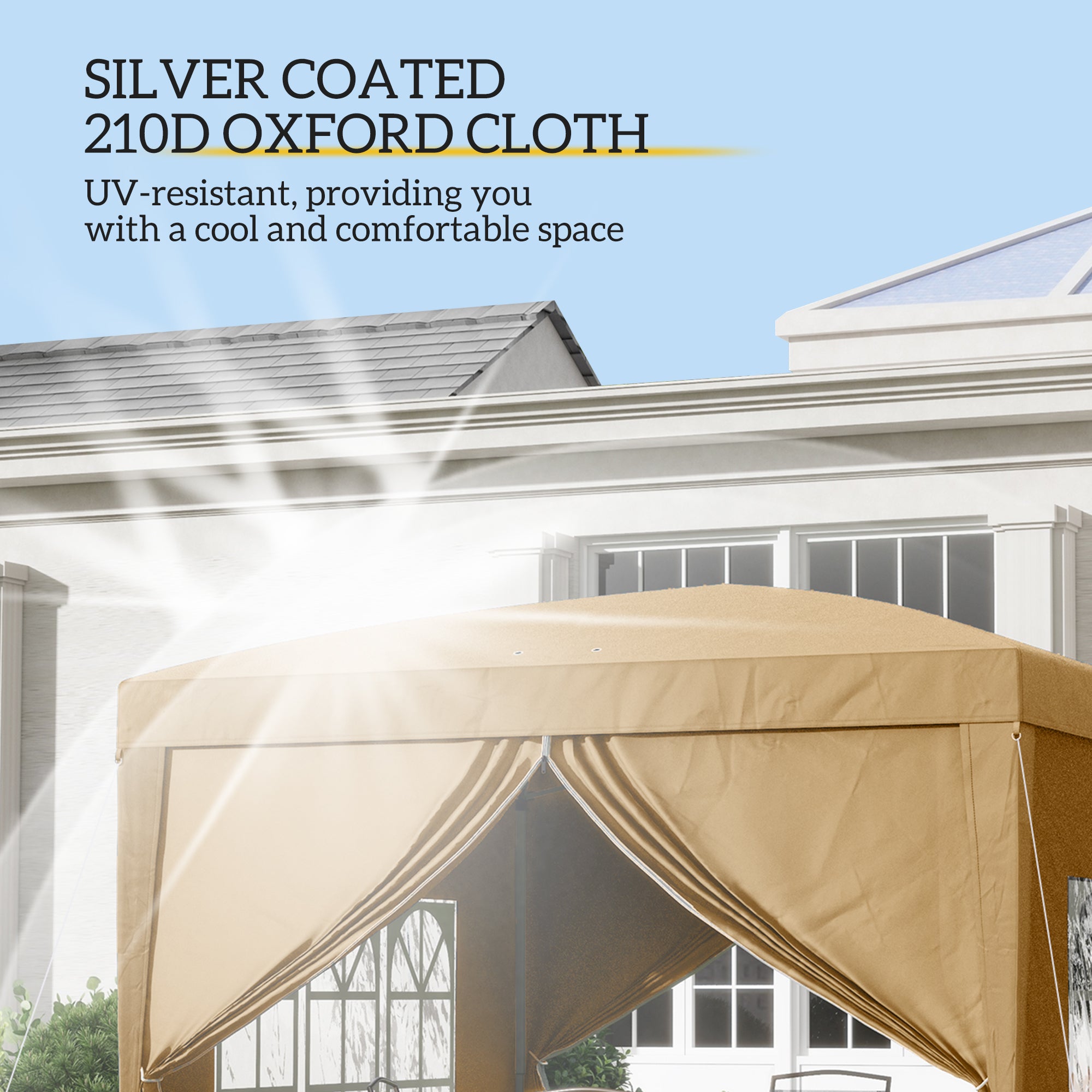 Outsunny 3x3m Pop Up Gazebo with 4 Side Walls & Carry Bag