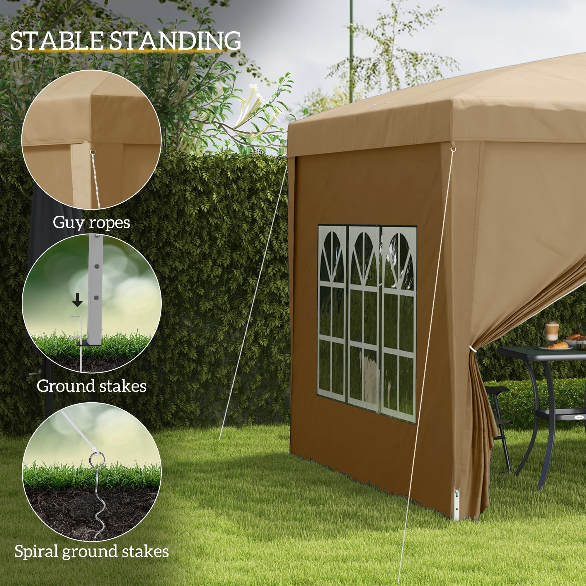 Outsunny 3x3m Pop Up Gazebo with 4 Side Walls & Carry Bag