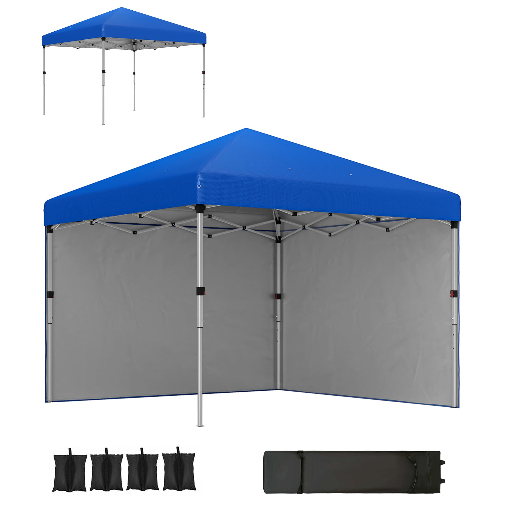 Outsunny Pop-Up Gazebo with 2 Removable Walls, UV & Splash Resistant
