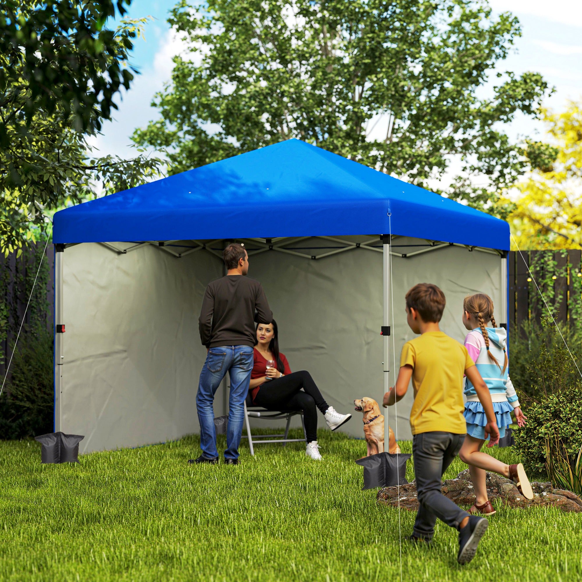 Outsunny Pop-Up Gazebo with 2 Removable Walls, UV & Splash Resistant