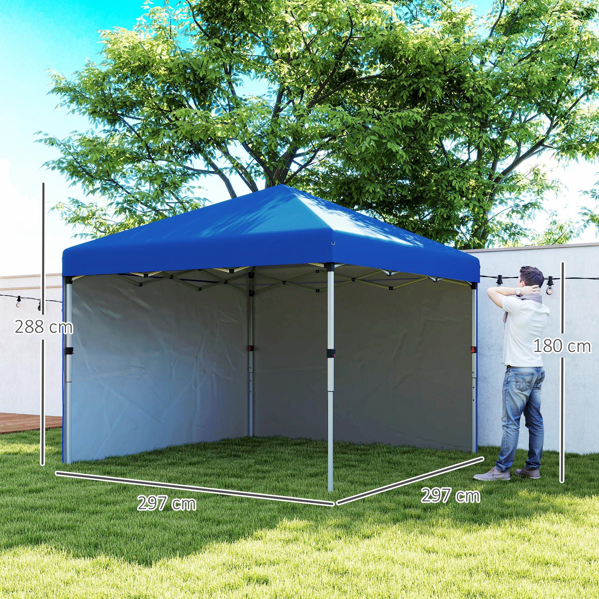 Outsunny Pop-Up Gazebo with 2 Removable Walls, UV & Splash Resistant