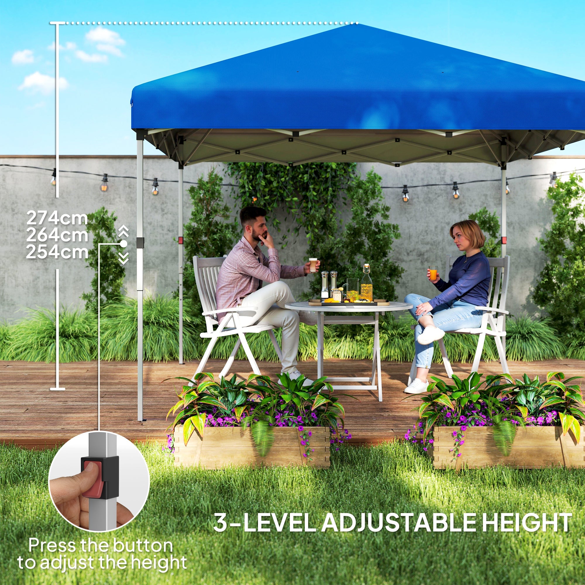 Outsunny Pop-Up Gazebo with 2 Removable Walls, UV & Splash Resistant