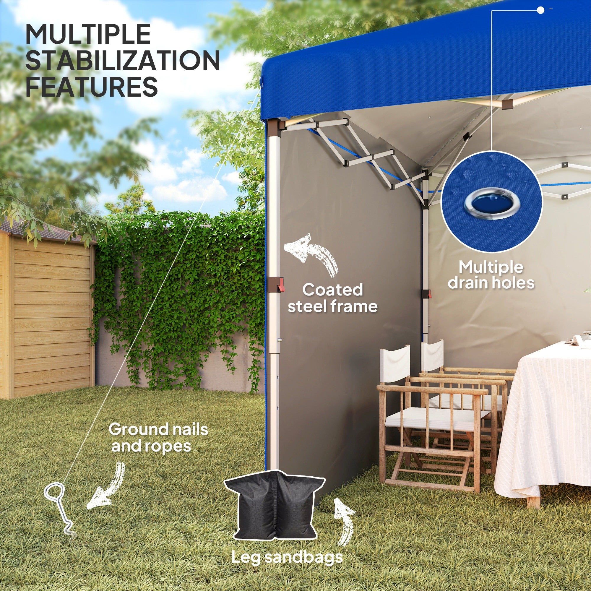 Outsunny Pop-Up Gazebo with 2 Removable Walls, UV & Splash Resistant