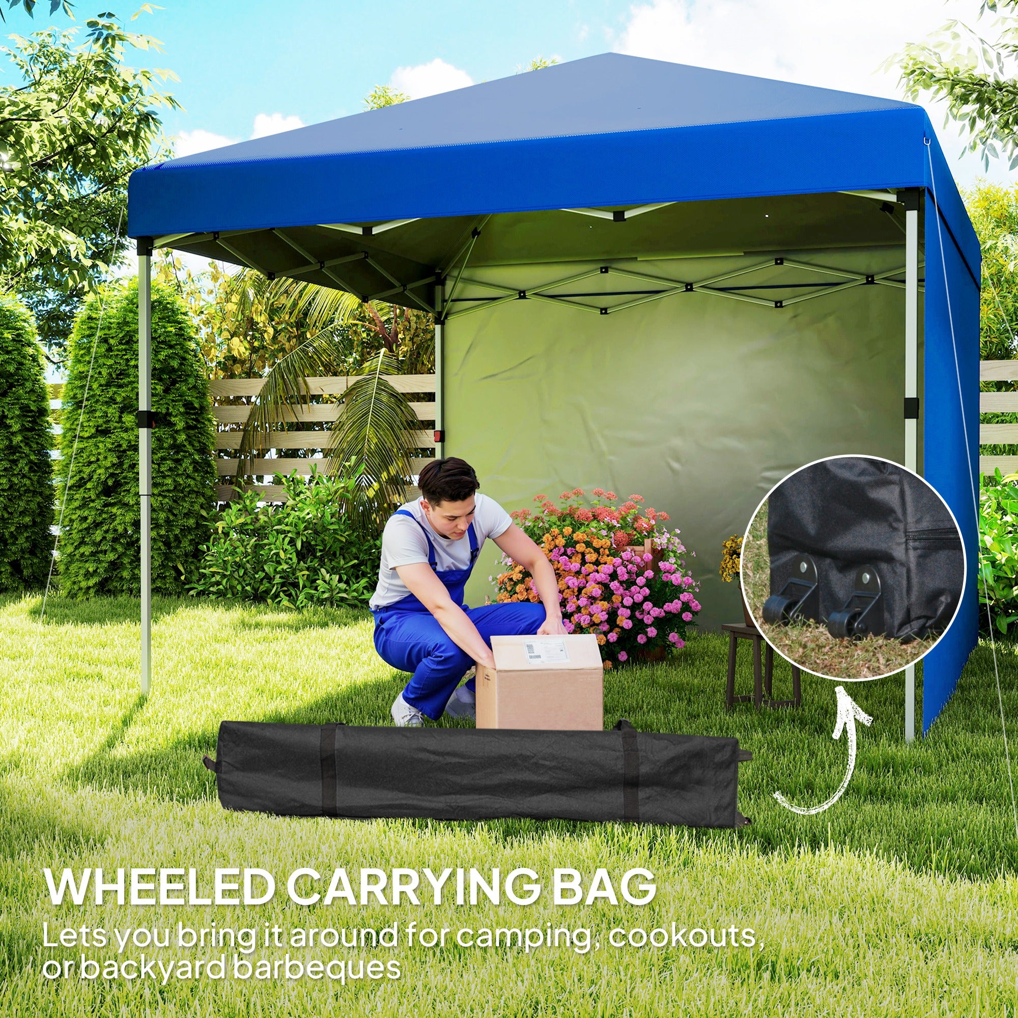 Outsunny Pop-Up Gazebo with 2 Removable Walls, UV & Splash Resistant