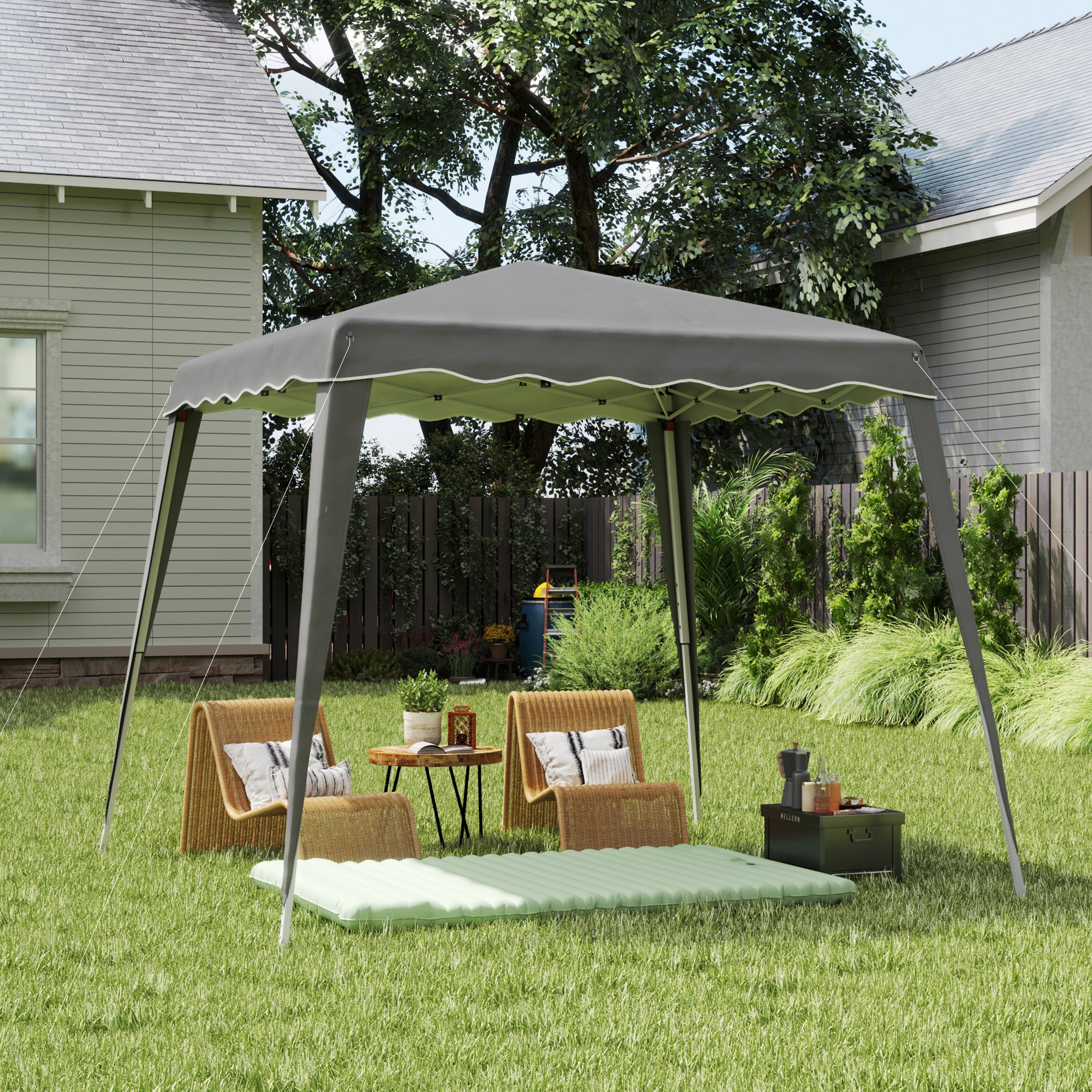 Outsunny 2.5 x 2.5m Grey Water-Resistant Pop Up Gazebo Tent
