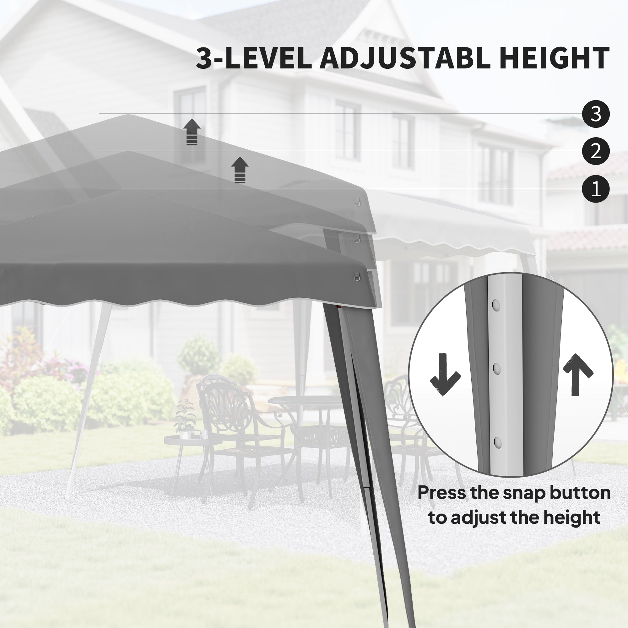 Outsunny 2.5 x 2.5m Grey Water-Resistant Pop Up Gazebo Tent