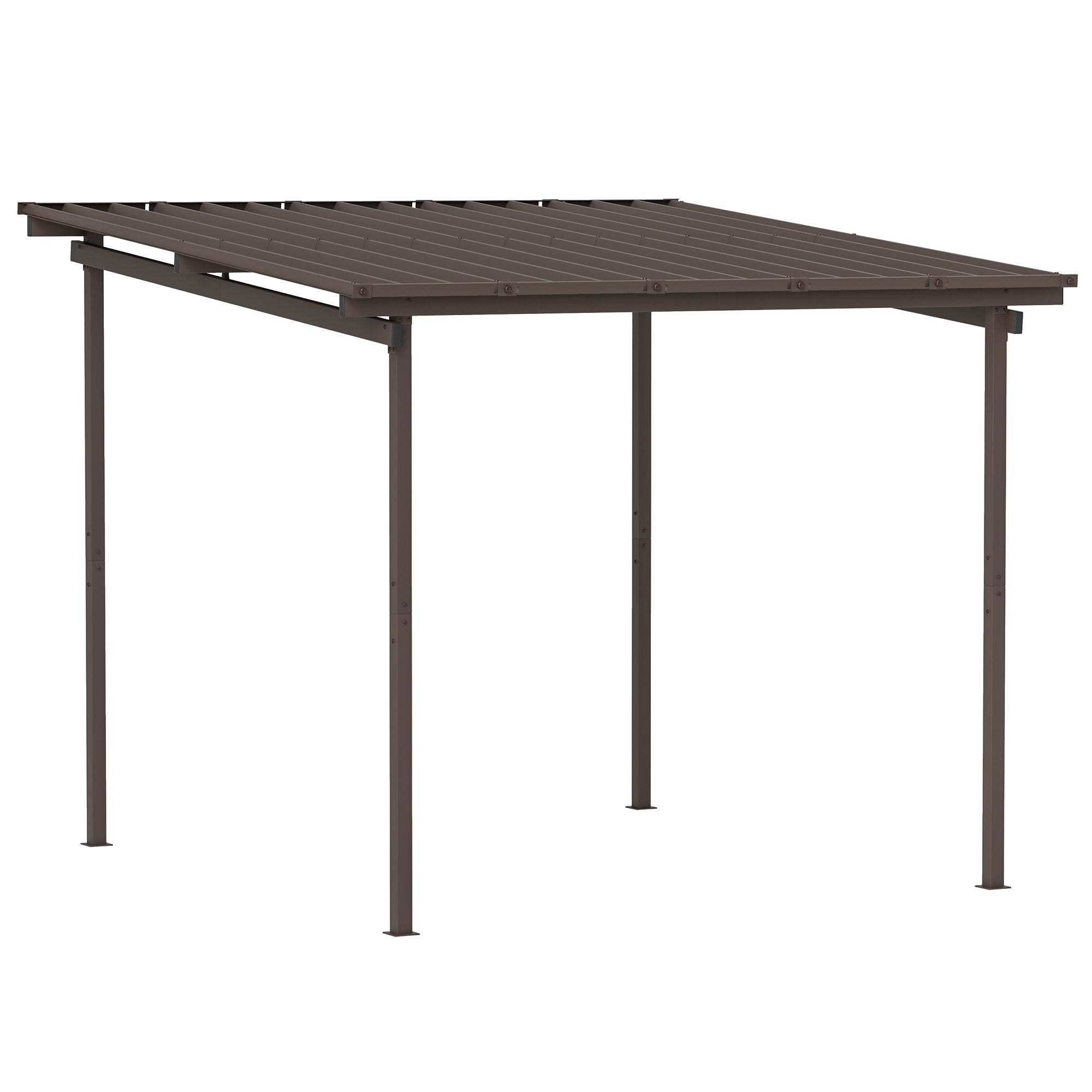Outsunny 3 x 3m Waterproof Metal Lean-To Pergola, Easy Assembly