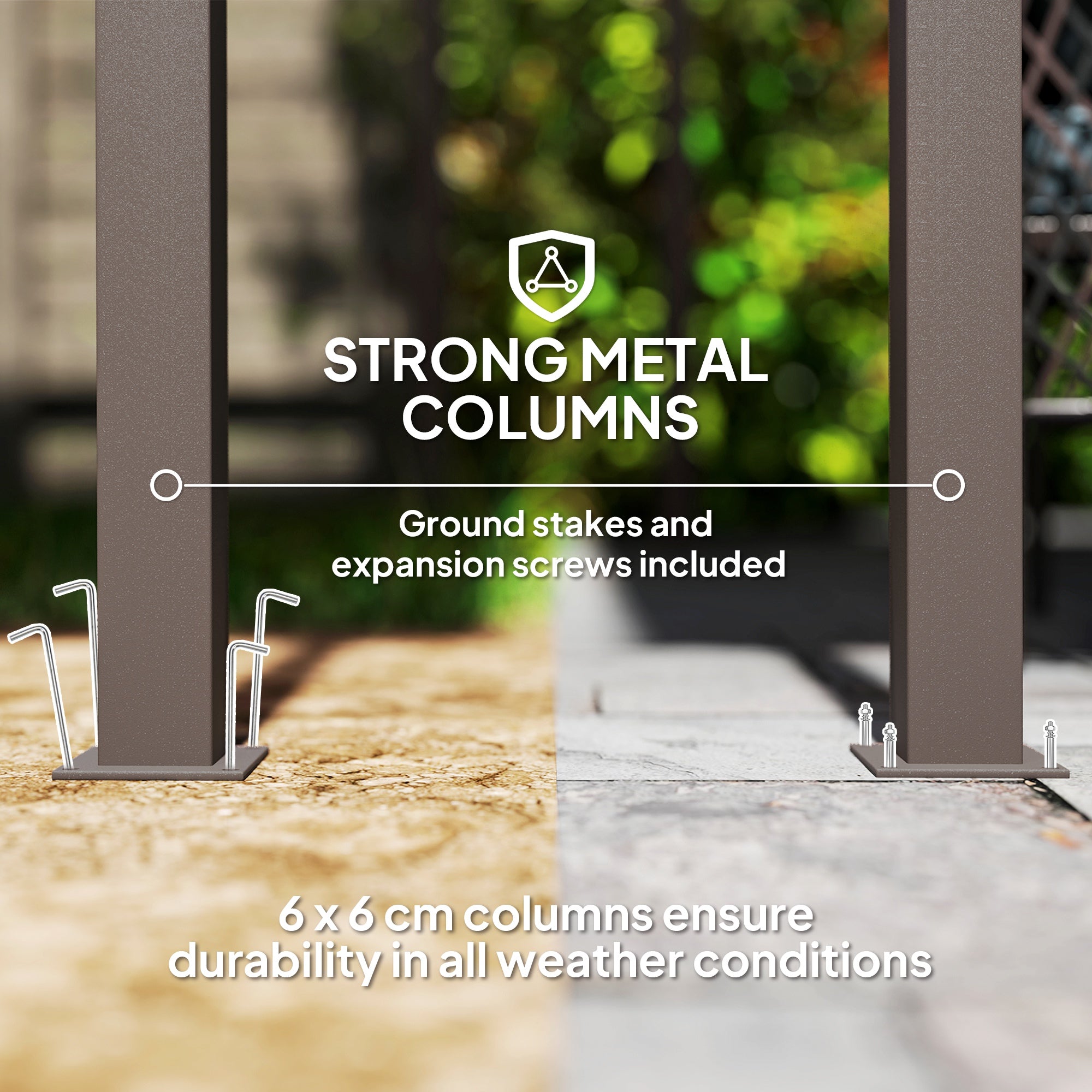 Outsunny 3 x 3m Waterproof Metal Lean-To Pergola, Easy Assembly