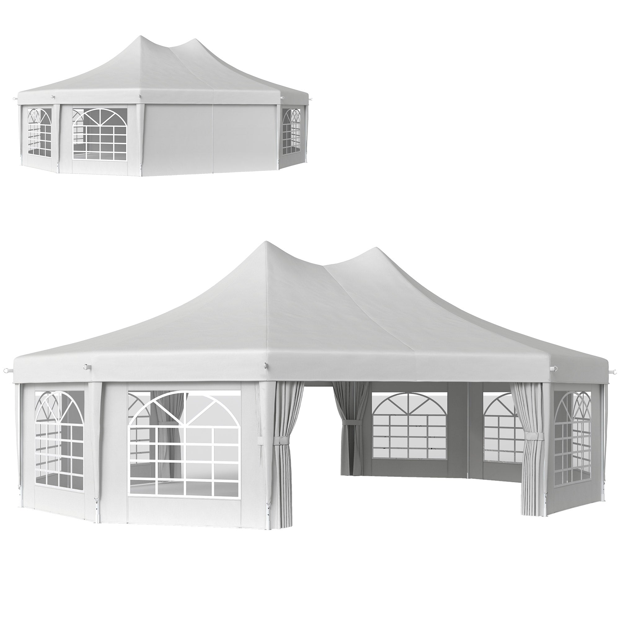 Outsunny 10-Sided Heavy Duty Outdoor Party Gazebo Tent Marquee