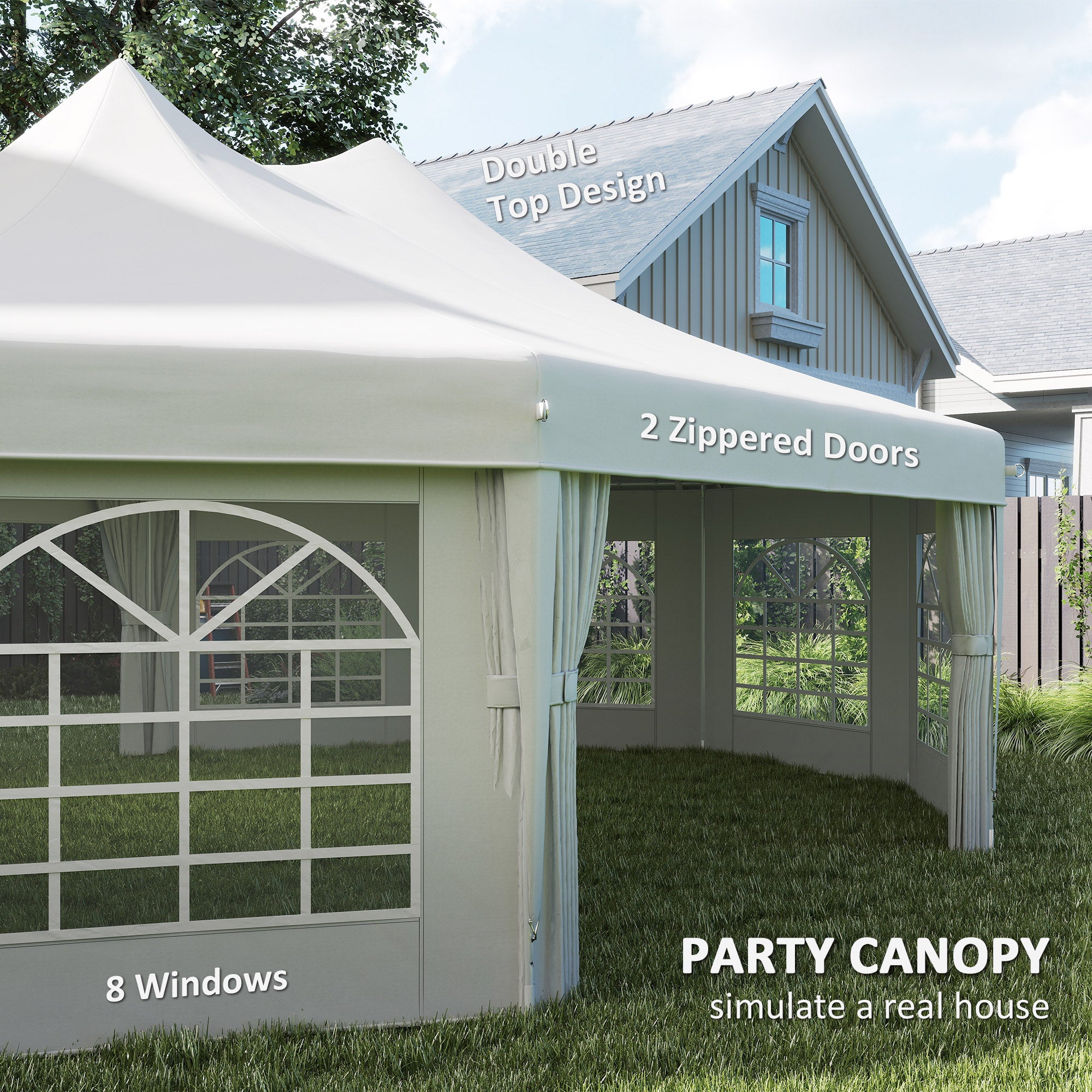 Outsunny 10-Sided Heavy Duty Outdoor Party Gazebo Tent Marquee