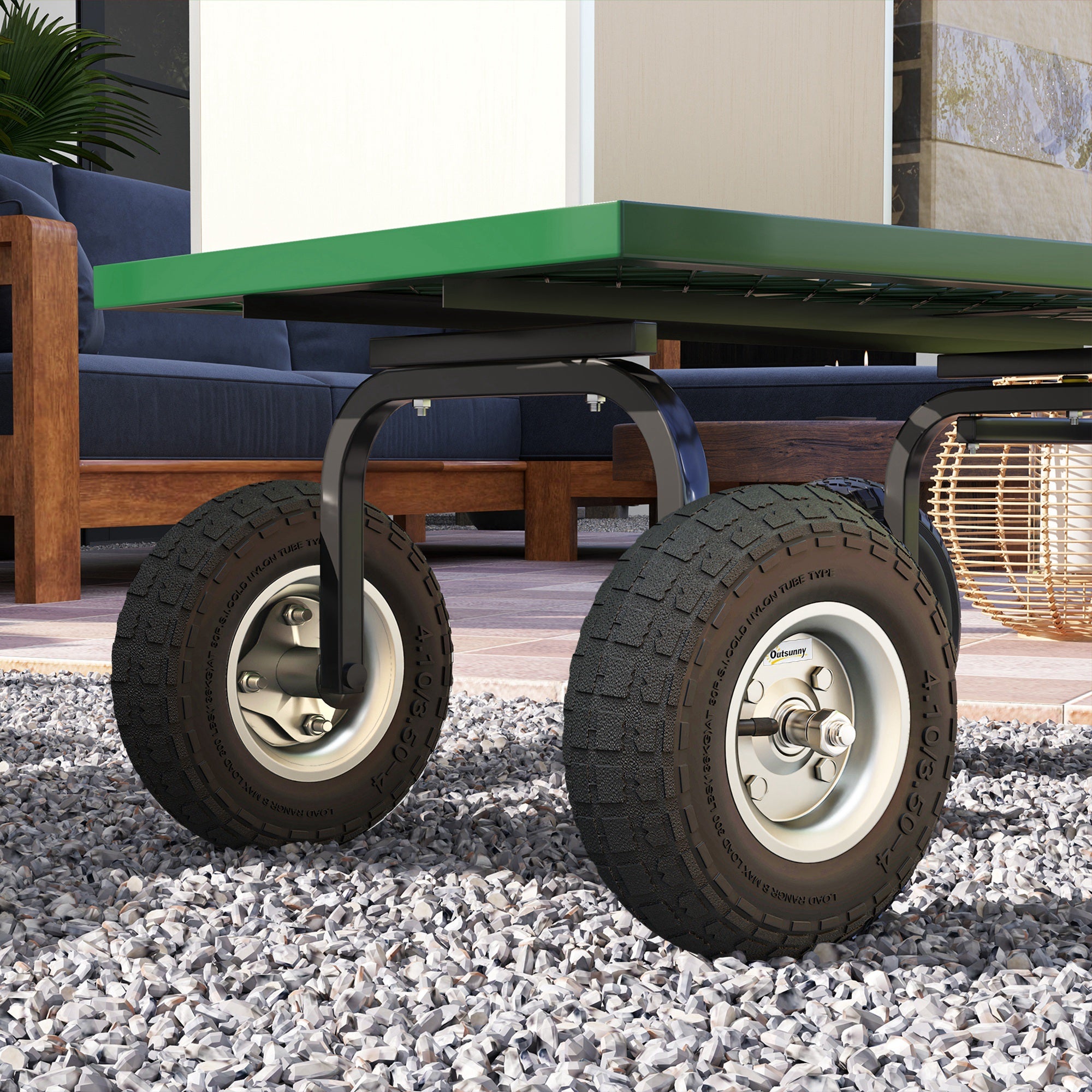 Outsunny 10" Pneumatic Wheels for Barn or Garden Carts, Set of 4